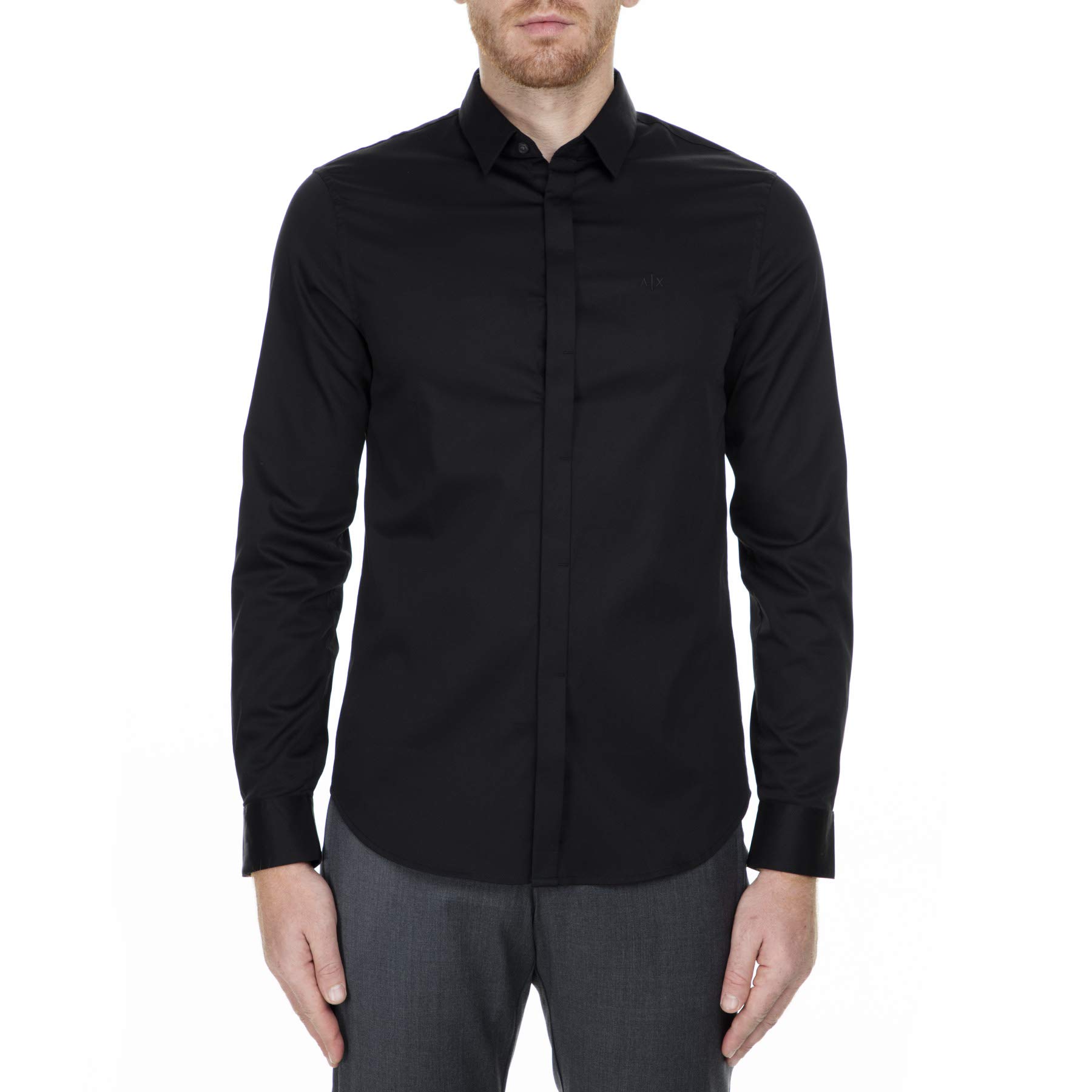 Armani Exchange Smart Stretch Satin Camisa para Hombre