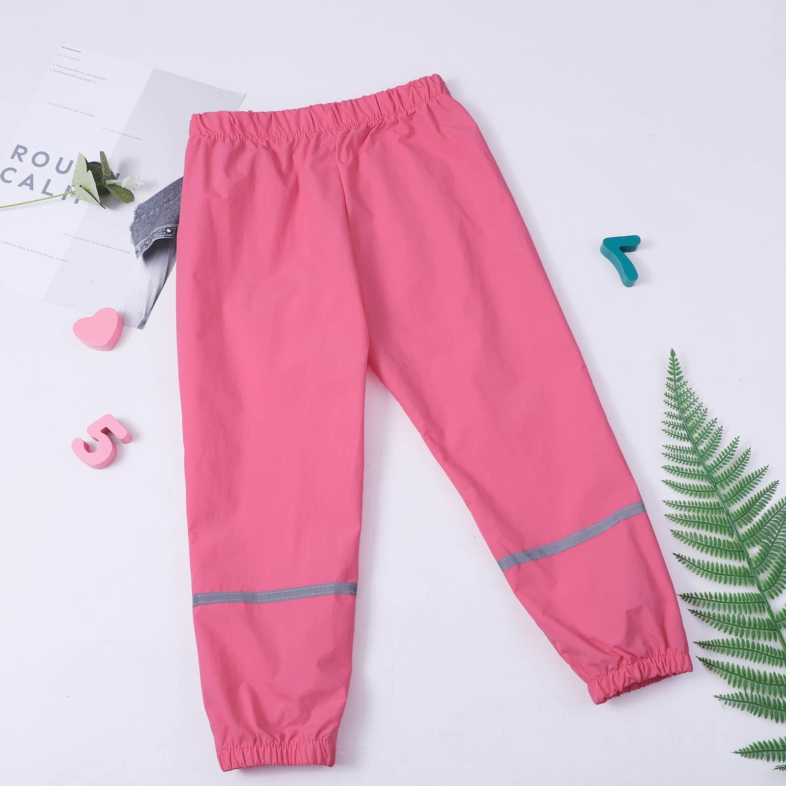Regenhose Unisex Kinder Wind und Wasserdichte Ohne Träger Matschhose Ungefüttert Regenbundhose Überziehhose Atmungsaktiv Regenlatzhose Regenbekleidung Outdoorhose für Mädchen Jungen 92 104 116 128 140