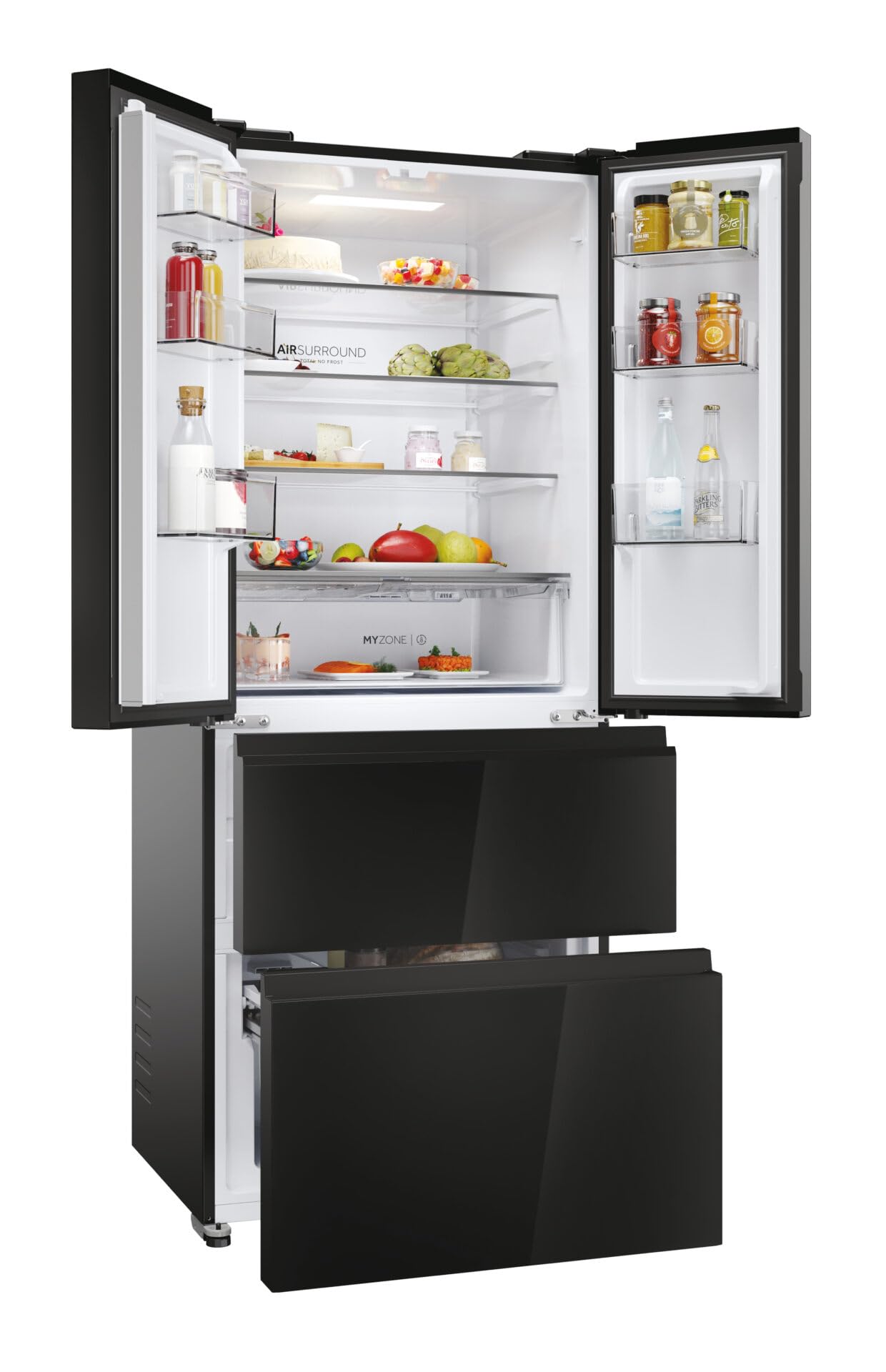 Haier Fd 70 Series 3 Hfr3718engb Nevera Puerta Lado A Lado Independiente 402 L E Negro