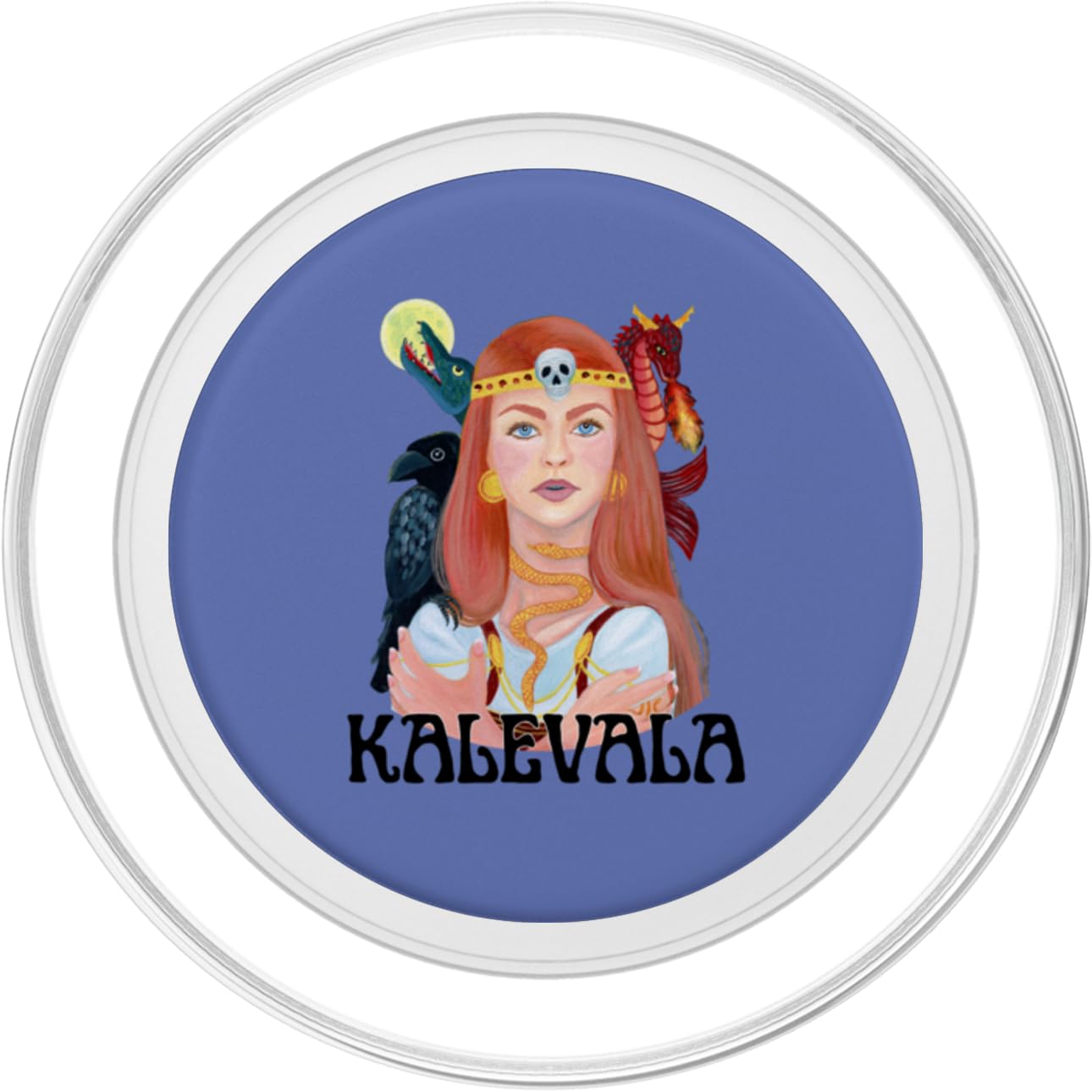 KALEVALA - Finnish Mythology Adventure Heroine PopSockets PopGrip for MagSafe, Clear - Image 2