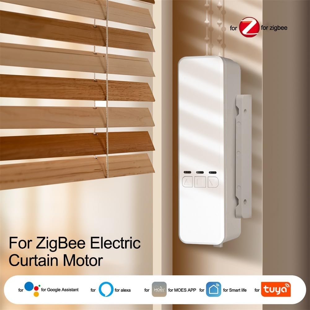 Whychstore Motore per tende a rullo, Per Tuya per Zigbee Motore elettrico intelligente per tende a rullo, Impostazioni di limite precise, Controllo attivato vocale, Supporto app remoto RF