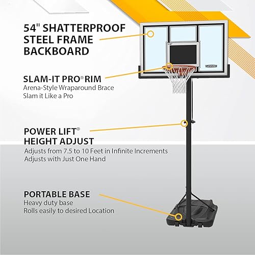 Miniatura 5 de Lifetime Aro de baloncesto ajustable (policarbonato de 54 pulgadas)