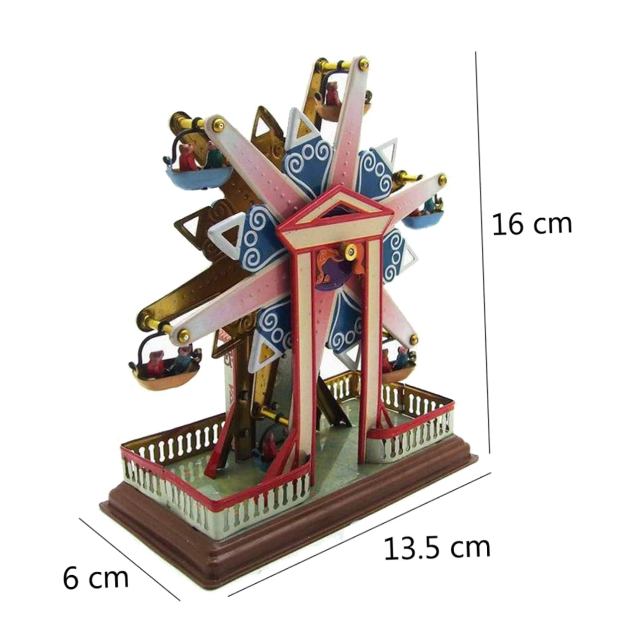 Vaguelly 435 Creative Tin Ferris Wheel Wind Up Clockwork Home Decor Unique Handmade Collectible for Adults for Birthdays and Festivals Fun and Design
