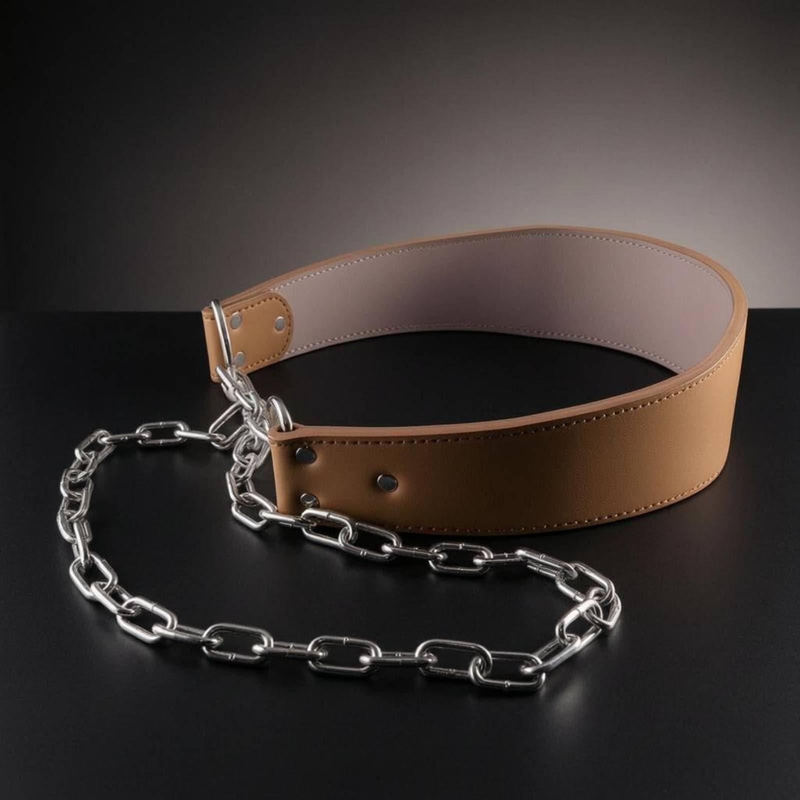 Cintura Sollevamento Pesi Cintura Palestra Cintura Allenamento Cintura in Pelle a Larghezza Ampia con Fori E Chiusure Metalliche Catena 90 Cm per