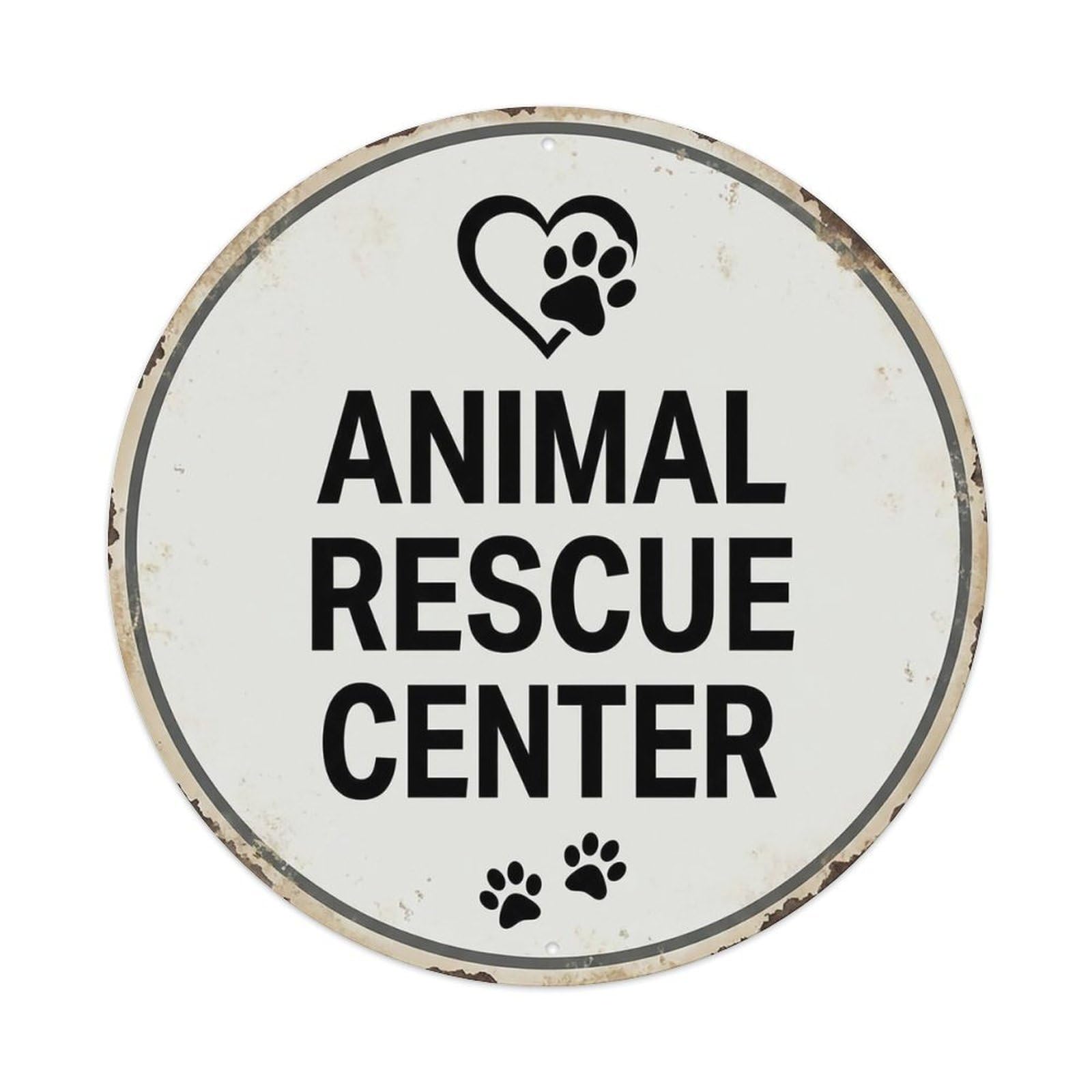 Vintage Animal Rescue Center Haven Vintage Metal Tin Sign Plaque Wall Decor for Cafe, Club Bar, Office, Garden Metal Poster 8x8Inch