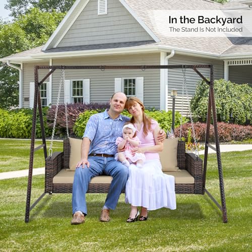 Vingli VL-JM-G56000653 Heavy Duty 800 Lbs Wicker Hanging Porch Swing thumb #6