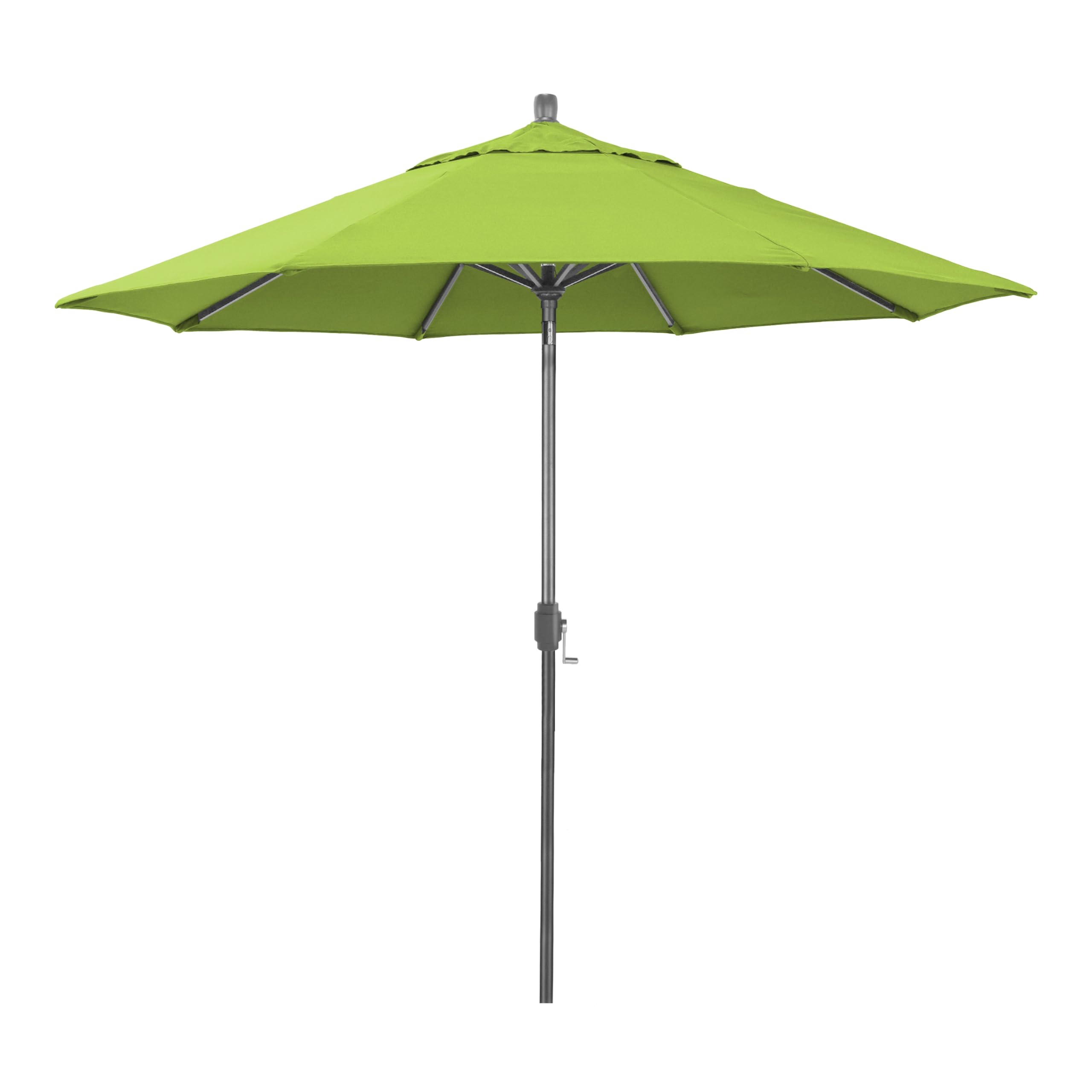 Photo 1 of California Umbrella 12-Year-Non-Fading, 9Ft Premium Sunbrella Patio Umbrella, Hand-Crank, Button-Tilt, Gray Frame, Macaw Fabric