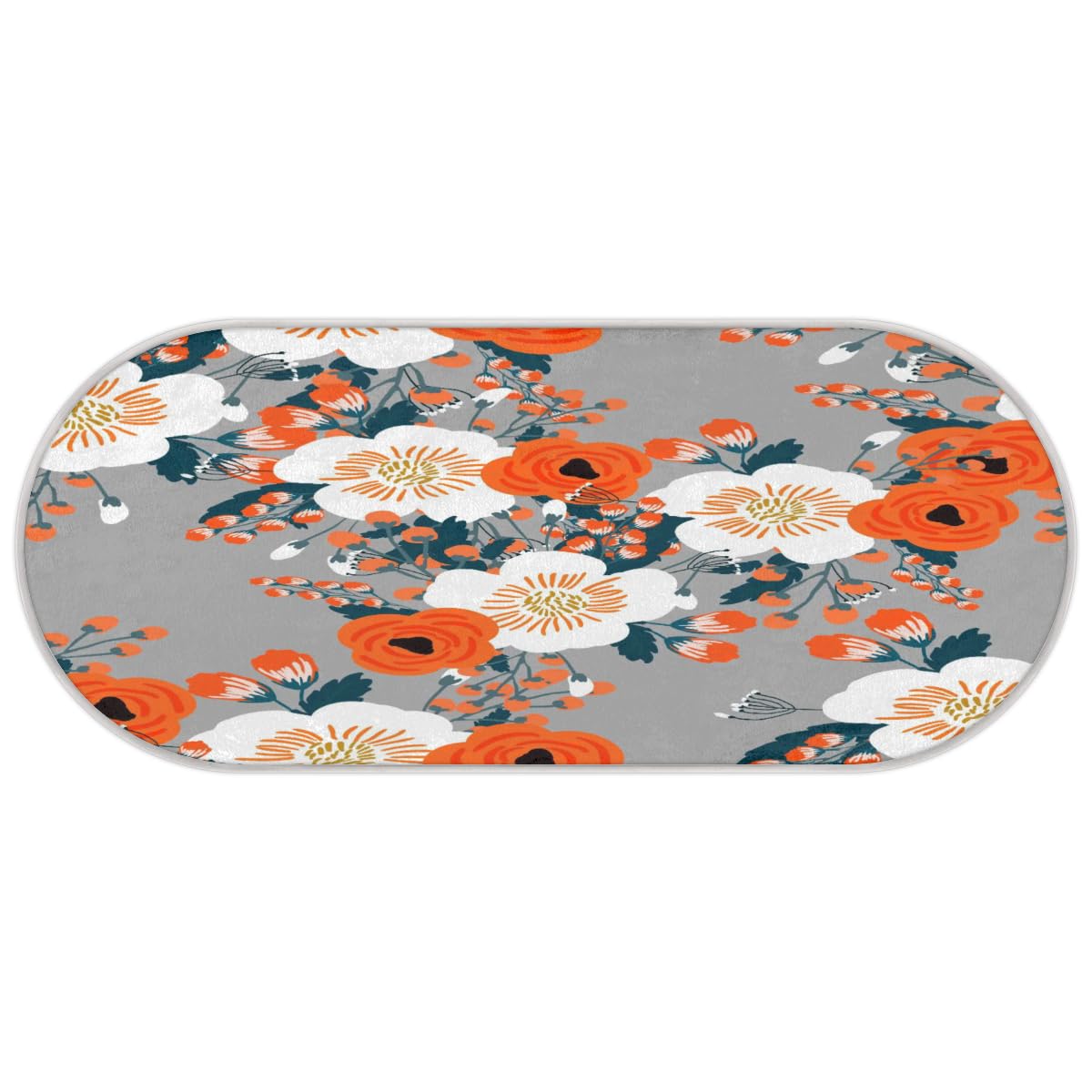 TropicalLife Róże maki kwiat dywanik mata 50 x 120 cm, kwiat długie włosy pogrubione dywaniki do pokoju kuchni domu łazienki wewnątrz antypoślizgowa mata podłogowa dywaniki