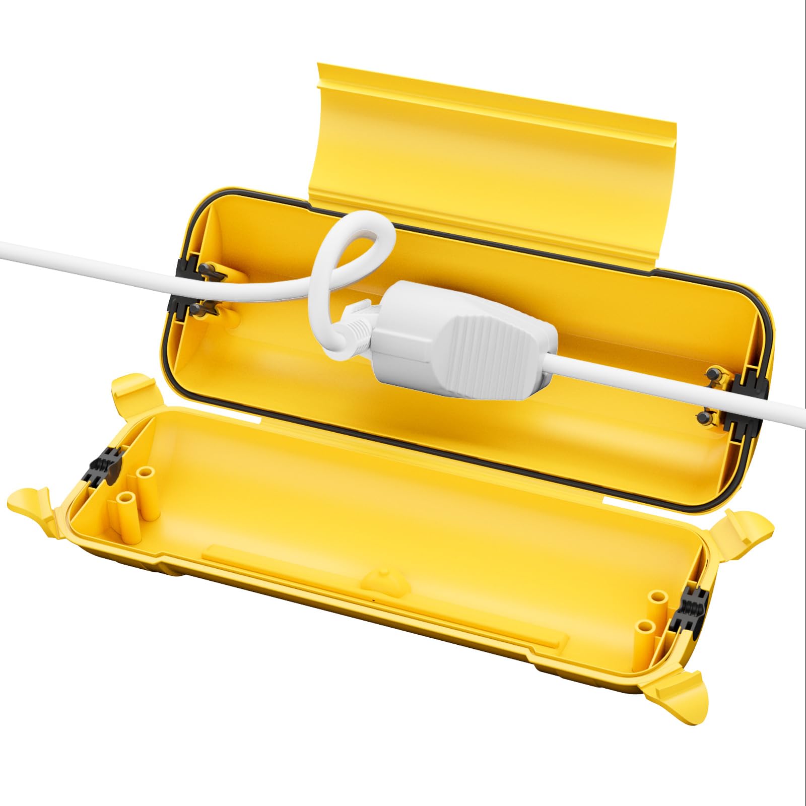 RESTMO Scatola di Protezione Stagna IP44 (290x110x75 mm) – Resistente alle Intemperie, Impermeabile per Prolunghe, Decorazioni per Vacanze e Utensili Elettrici in Plastica, Giallo