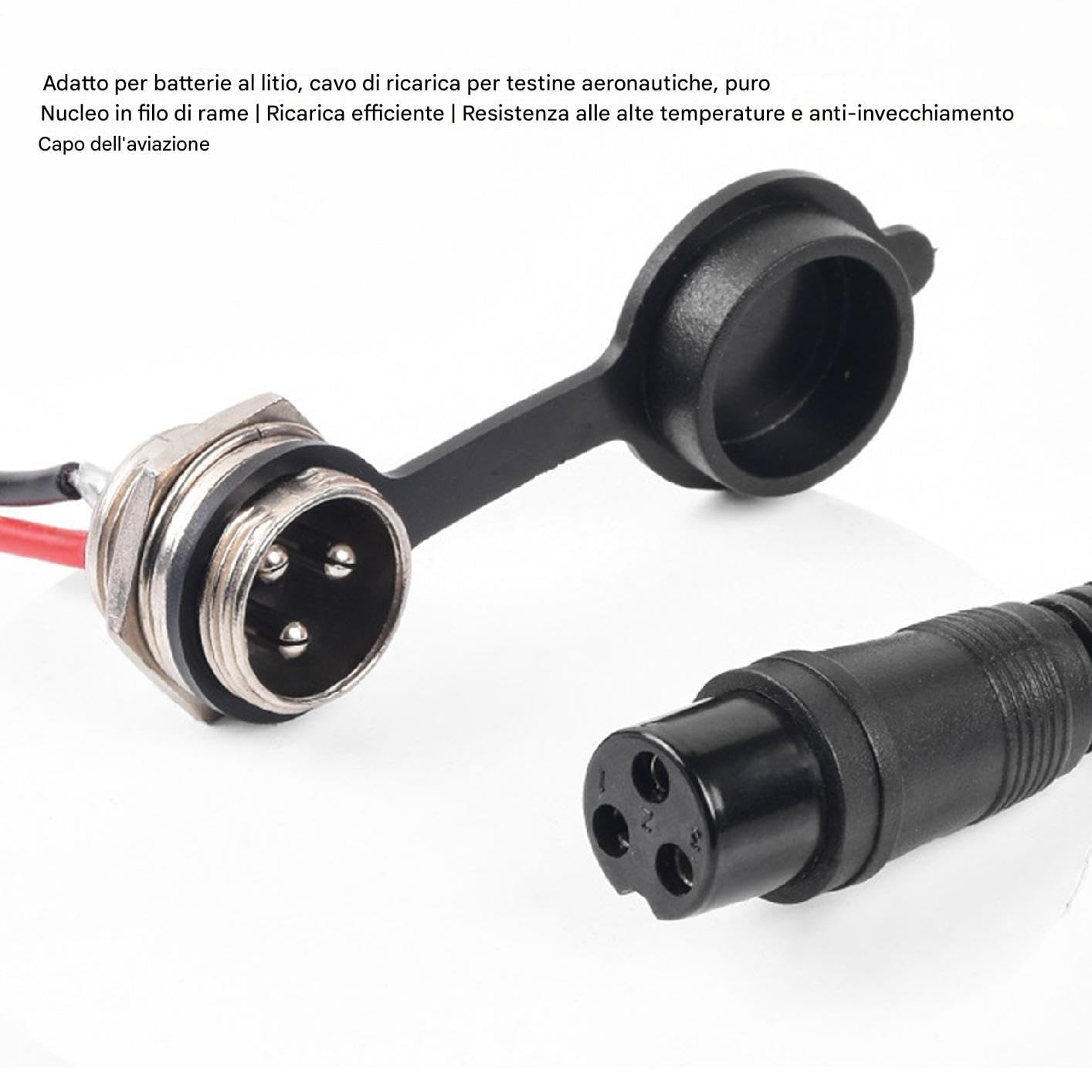 Porta di ricarica scooter presa legata adattatore sigillato a prova di polvere Tappo aviazione rotondo 3 pin per caricabatterie veicoli elettrici