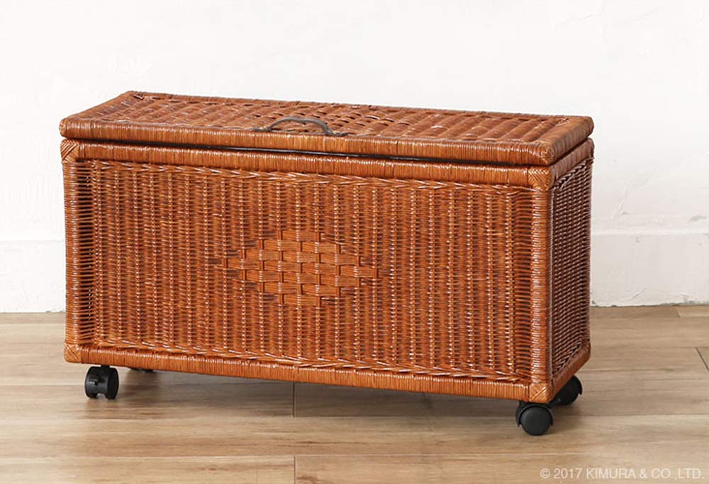 Amazon.co.jp: サンフラワーラタン バスケット ブラウン 幅70×奥行き25