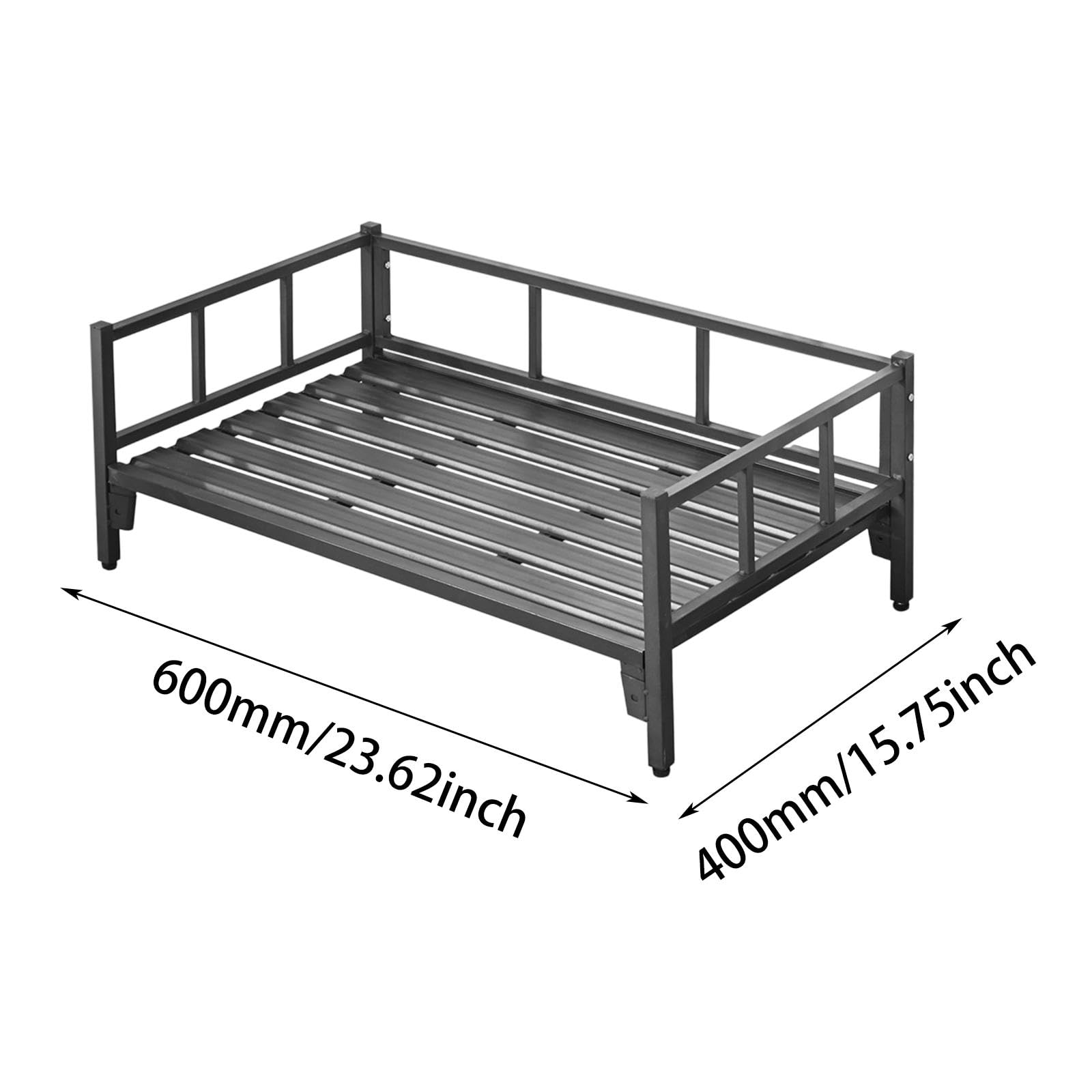 Accesorios para Cama Elevada para Perros: Antideslizante, Multifuncional, Cómoda, Resistente, Altura Ajustable, Acero Al Carbono, Negro