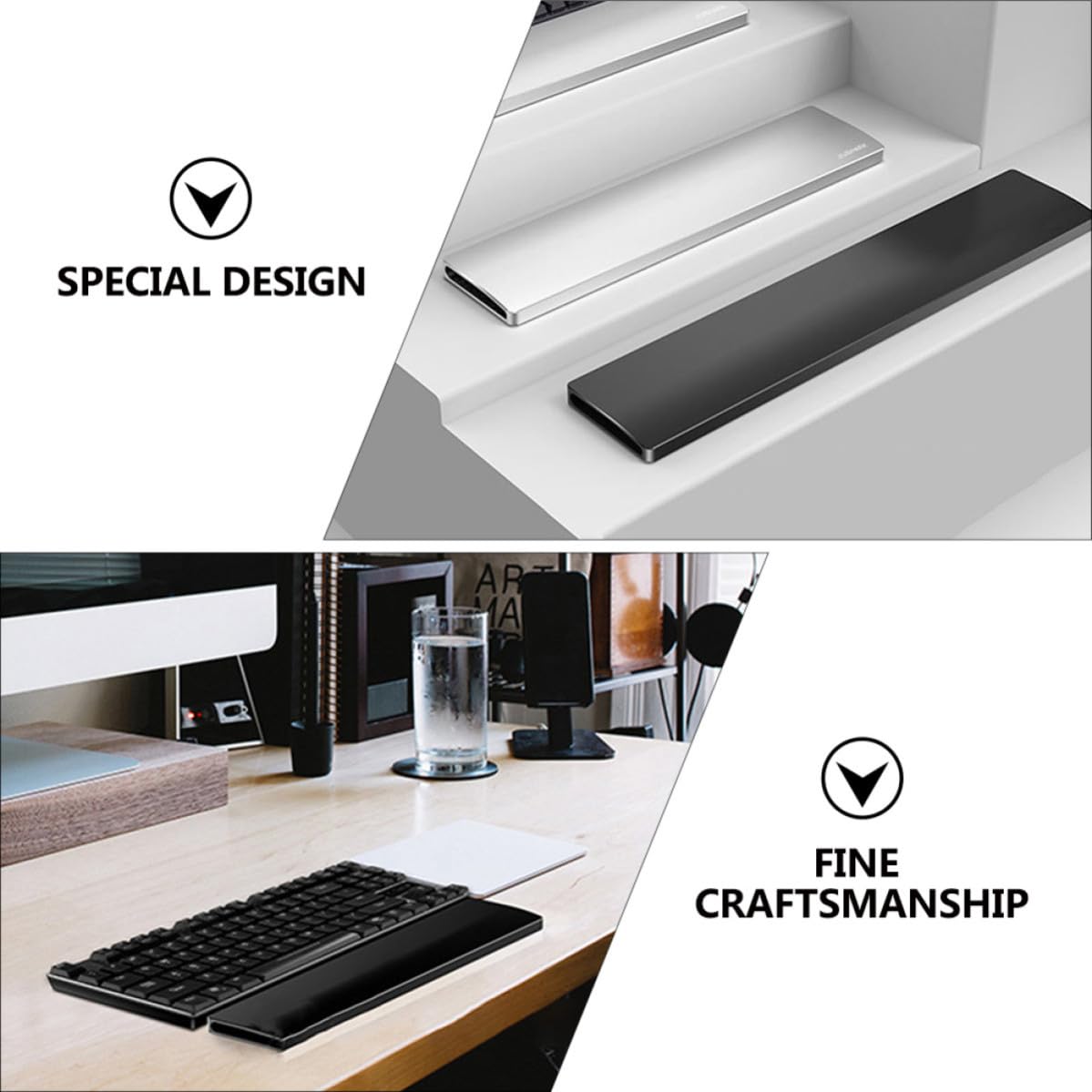 Ergonomische Handgelenkauflage für 104 Tasten aus Aluminiumlegierung