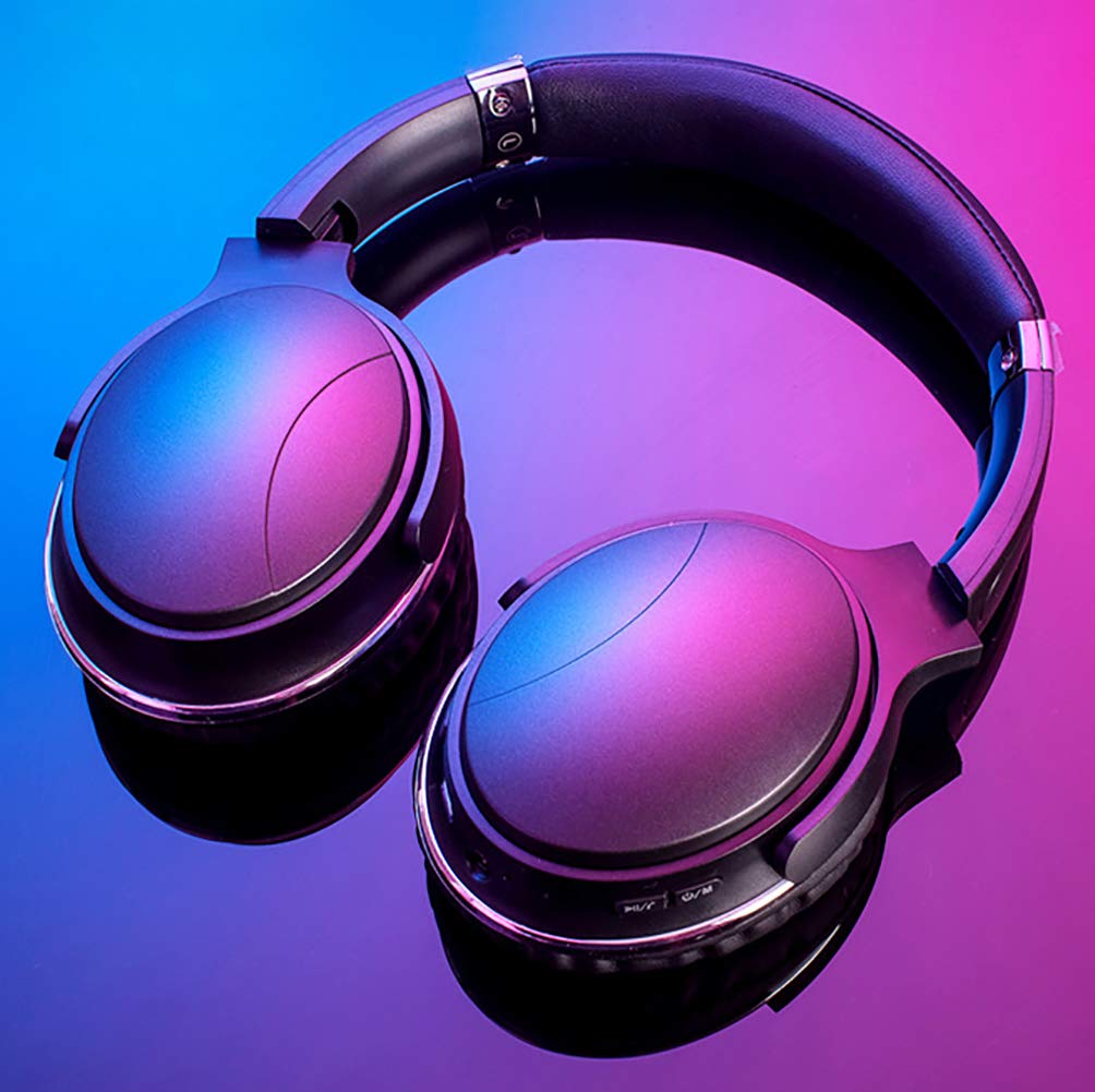Music Wireless zestaw słuchawkowy Bluetooth, składany zestaw słuchawkowy USB / 3,5 mm wpuszczany zestaw słuchawkowy PC Mobile Call Center Online gniazdo kart TV (czarne ulepszenie)