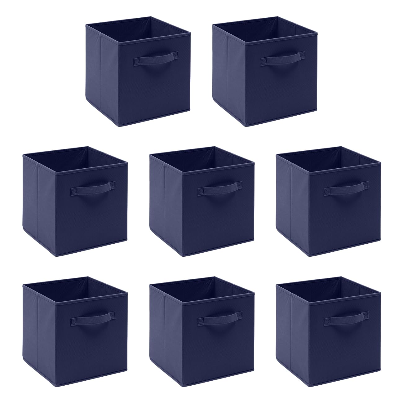 Foldable Storage Cubes Boxes Pack of 10 with Handle for Home Organization, Fabric Wardrobe Storage Box Organizer Basket Bins for Clothes Toys Towels, Collapsible&Durable Dark Blue 33x38x33cm — view 119