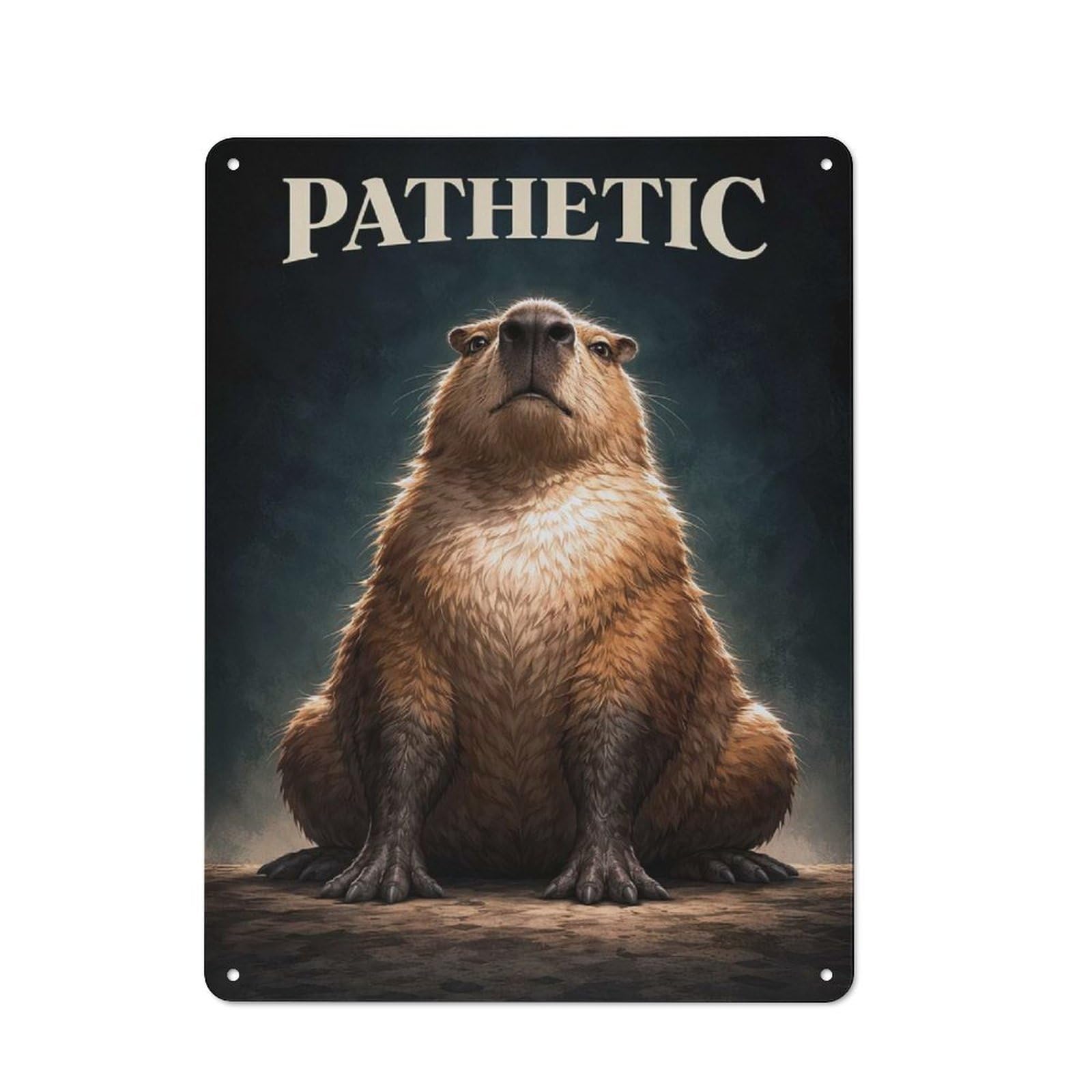 Pathetic Capybara Retro-style Metal Sign 40x30cm for Garage Or Workshop, A Moving-home Gift for Collectors of Tin Signs