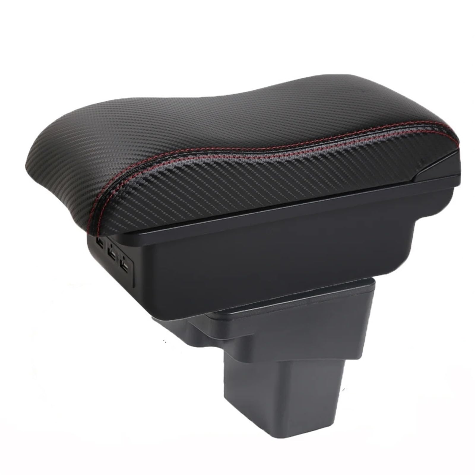 Ecbugat B-3Usb-Red Line For Hyundai For Accent Rb For Solaris For Verna Armrest Box Central Storage Elbow Support For Drivers And Passengers Car Armrest Box(B-3Usb-Red Line)