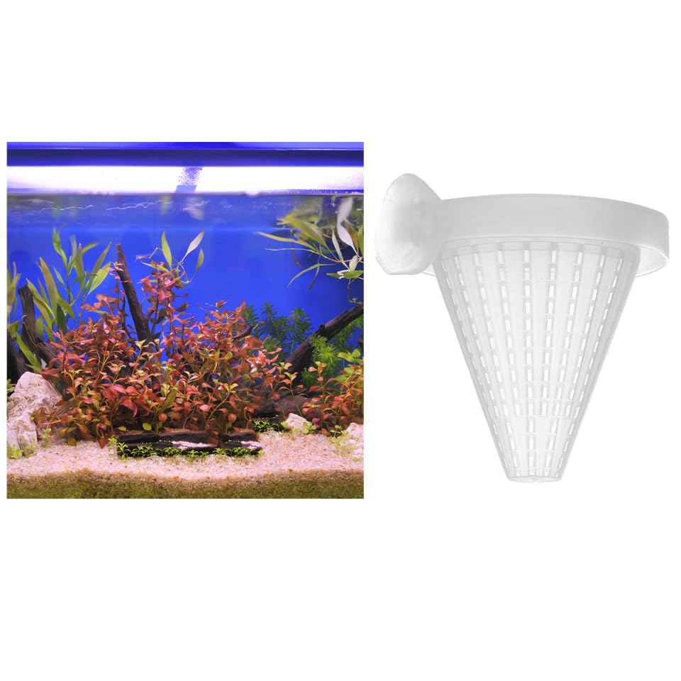 POPETPOP Aquarium Futterspender 3Er Set Mit Saugnapf Automatischer Wurm Feeder Für Rote Würmer Kunststoff Futterkegel Für Fischfütterung Im Aquarium 