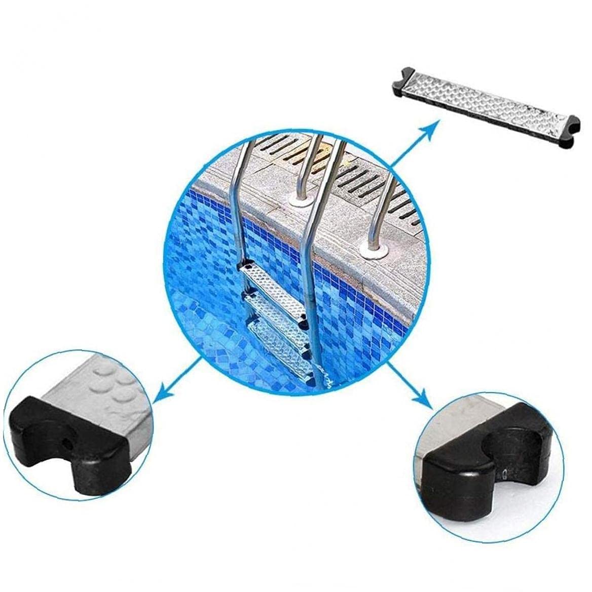Échelle de Remplacement de Piscine, échelle en Acier Inoxydable Échelle antidérapante Étapes de pédale à pédale pour Piscine