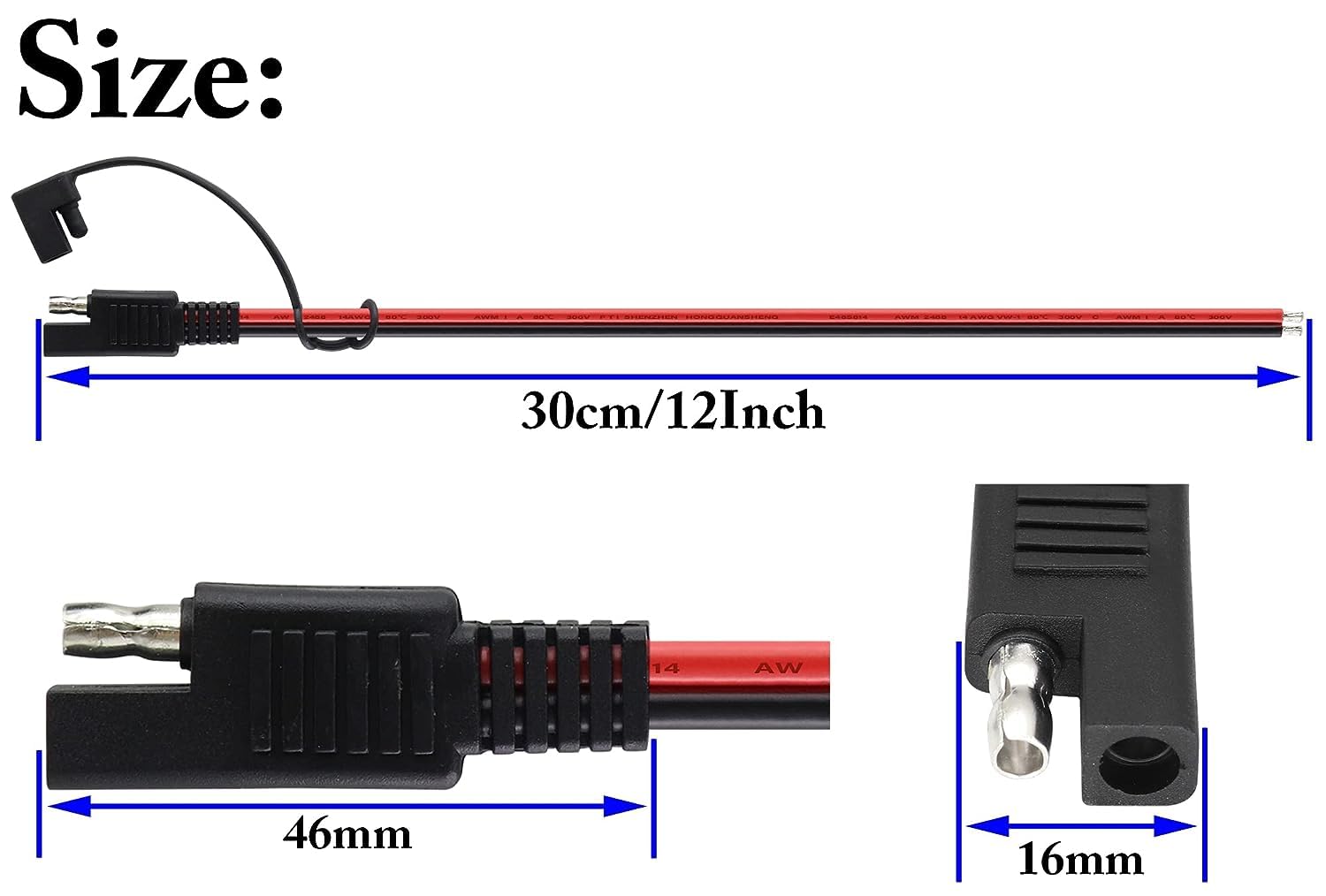 Halokny 2 Cavi Di Prolunga SAE 14 AWG A Sgancio Rapido – 15 Cm, Per Auto E Pannelli Solari - 3