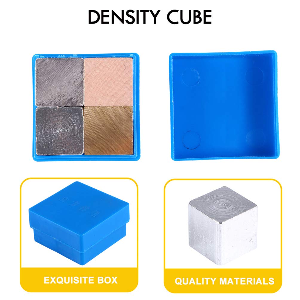 ULTECHNOVO Juego de Cubos de Densidad de 8 Piezas Juego de Cubos de Metal de Masa Igual Cubos de Madera de Hierro de Aluminio de Cobre para Investigación de Densidad Gravedad Específica