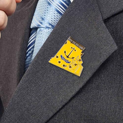 Image of State Shaped Map Lapel Metal Pin Enamel Brooch Keepsake Beautifully Designed for Backpack Hat