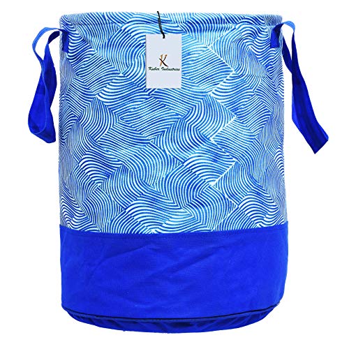 Image of Kuber Industries Printed 2 Pieces Waterproof Canvas Laundry Bag, Toy Storage, Laundry Basket Organizer 45 L (Pink & Blue) CTKTC134639