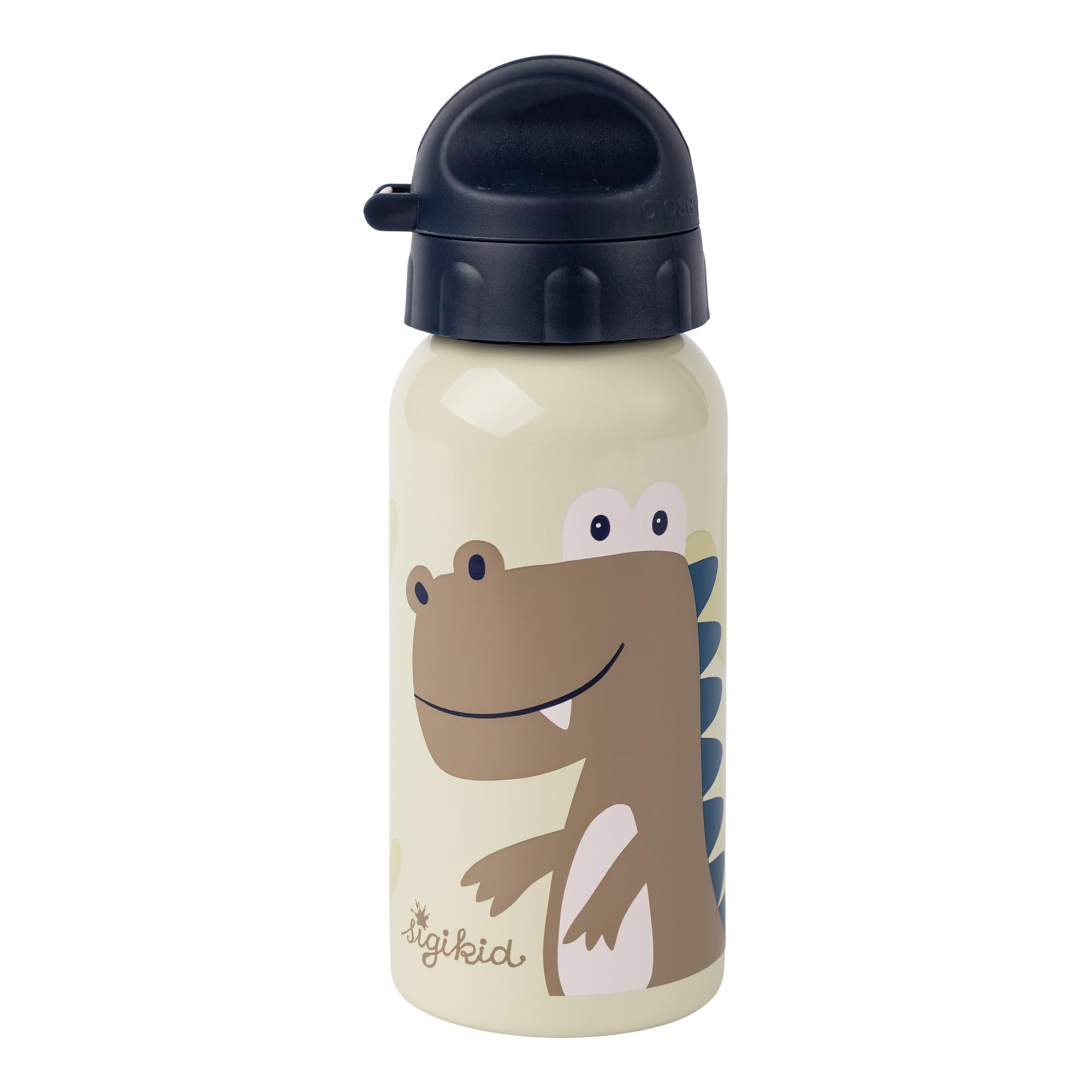SIGIKID 25382 Edelstahl Trinkflasche Dino 400ml empfohlen für Kinder ab 1 Jahr, robust, auslaufsicher, bruchfest