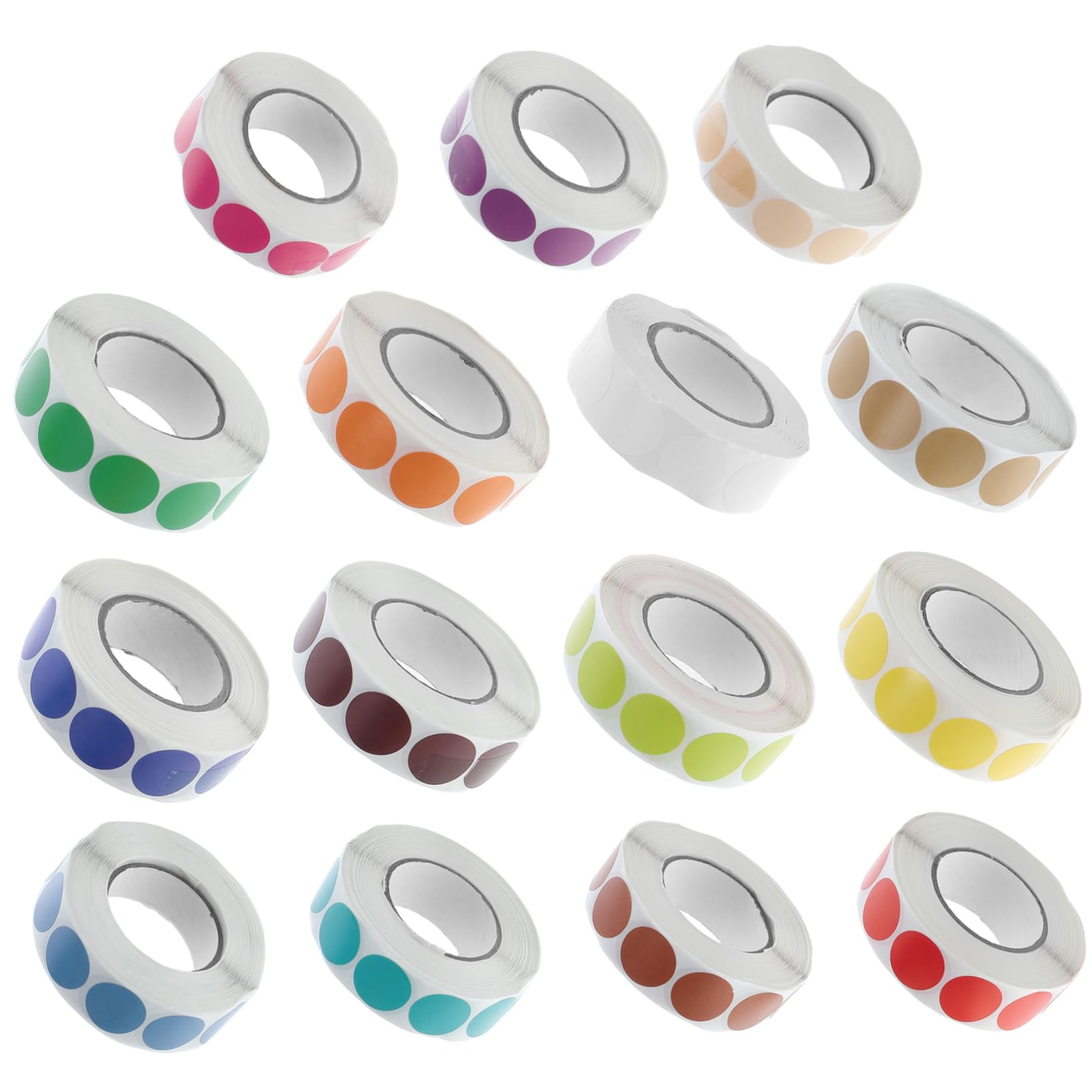 Artibetter 15pezzi Autoadesivo Etichette Punti di Adesivi Autoadesivi per Etichette Alimentari Progetti Scolastici Hotel Nastro Scrivibile per Codifica Colori Colore Casuale