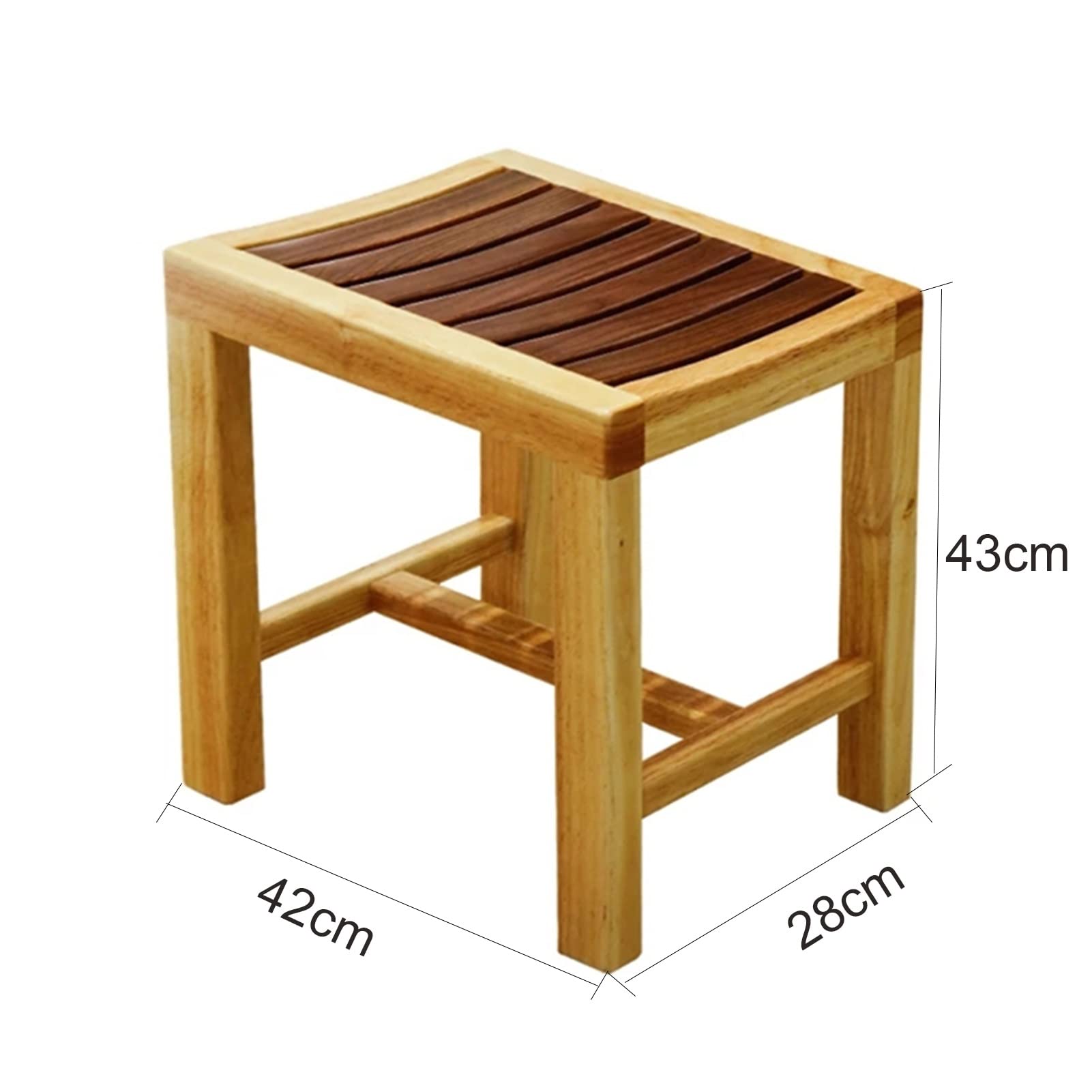 Teak houten krukje uit Azie - Romeinse kruk - Thaise woonaccessoires