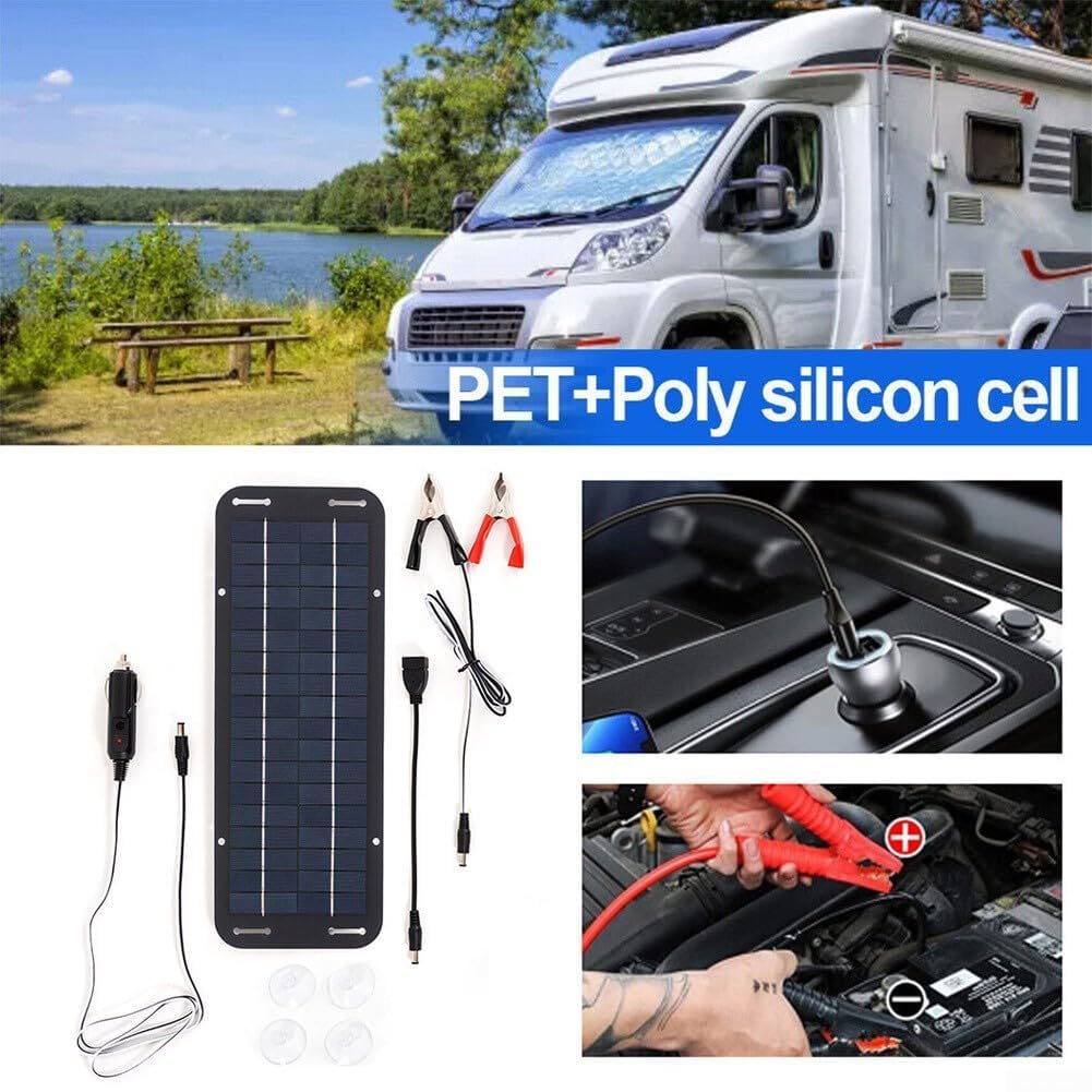 30W 12V Solar Ladegerät Kit mit Hocheffizienz-Panel für Boote, Autos, Wohnmobile und effizientere Batterieerhaltung