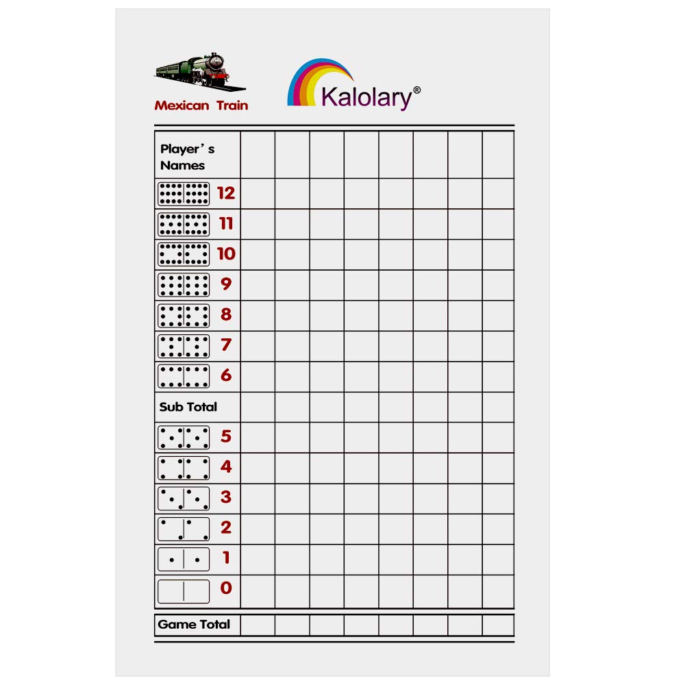 Buy Kalolary Mexican Train Dominoes Scorepad, Domino Score Pads with ...