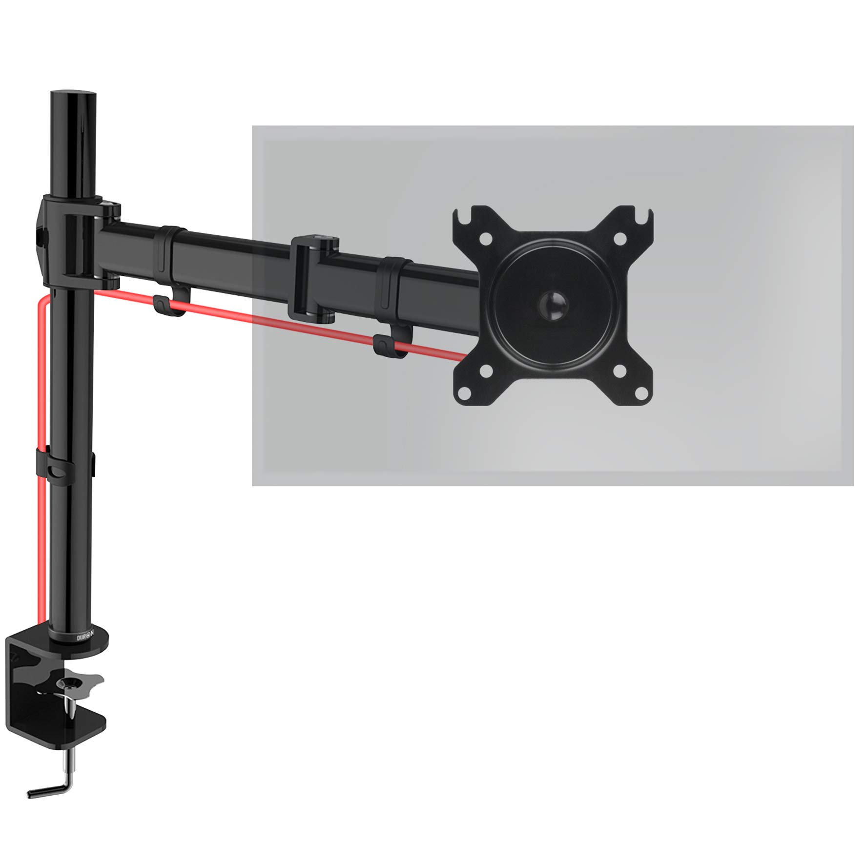 DuronicDM251X3 PC Monitor Arm Stand Desk Mount Screen Bracket Clamp Single LCD | LED |13-27 (Tilt ±45°|Swivel 90°|Rotate 360°)
