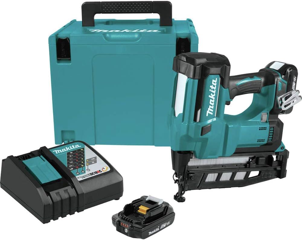 Makita XNB02RJ 18V LXT 2-1/2" Straight Finish Nailer Kit, 16 Ga
