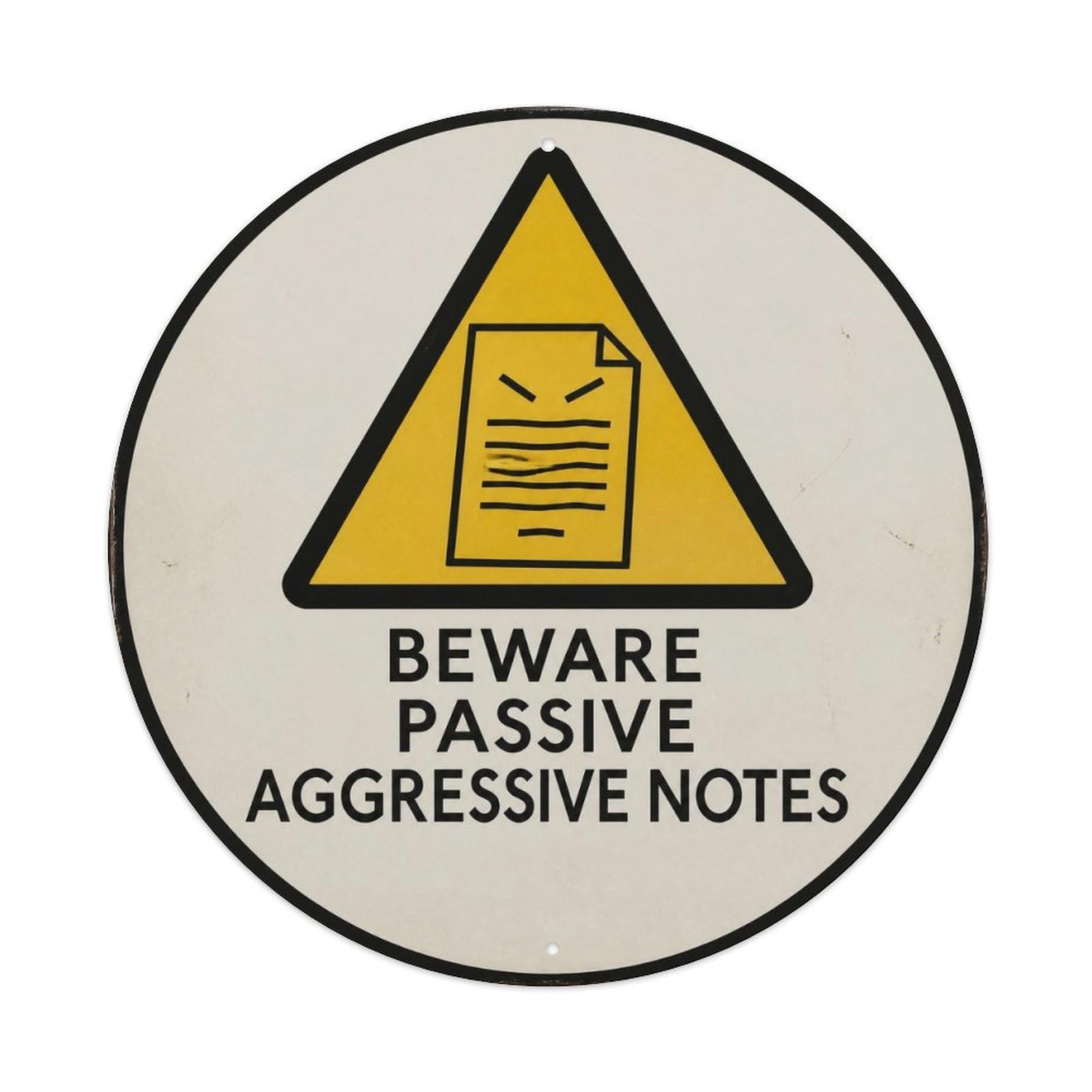 Olyhtr 8X8inch Classic Style Polite Warning Humor Notice British Nostalgic Type Metal Tin Sign
