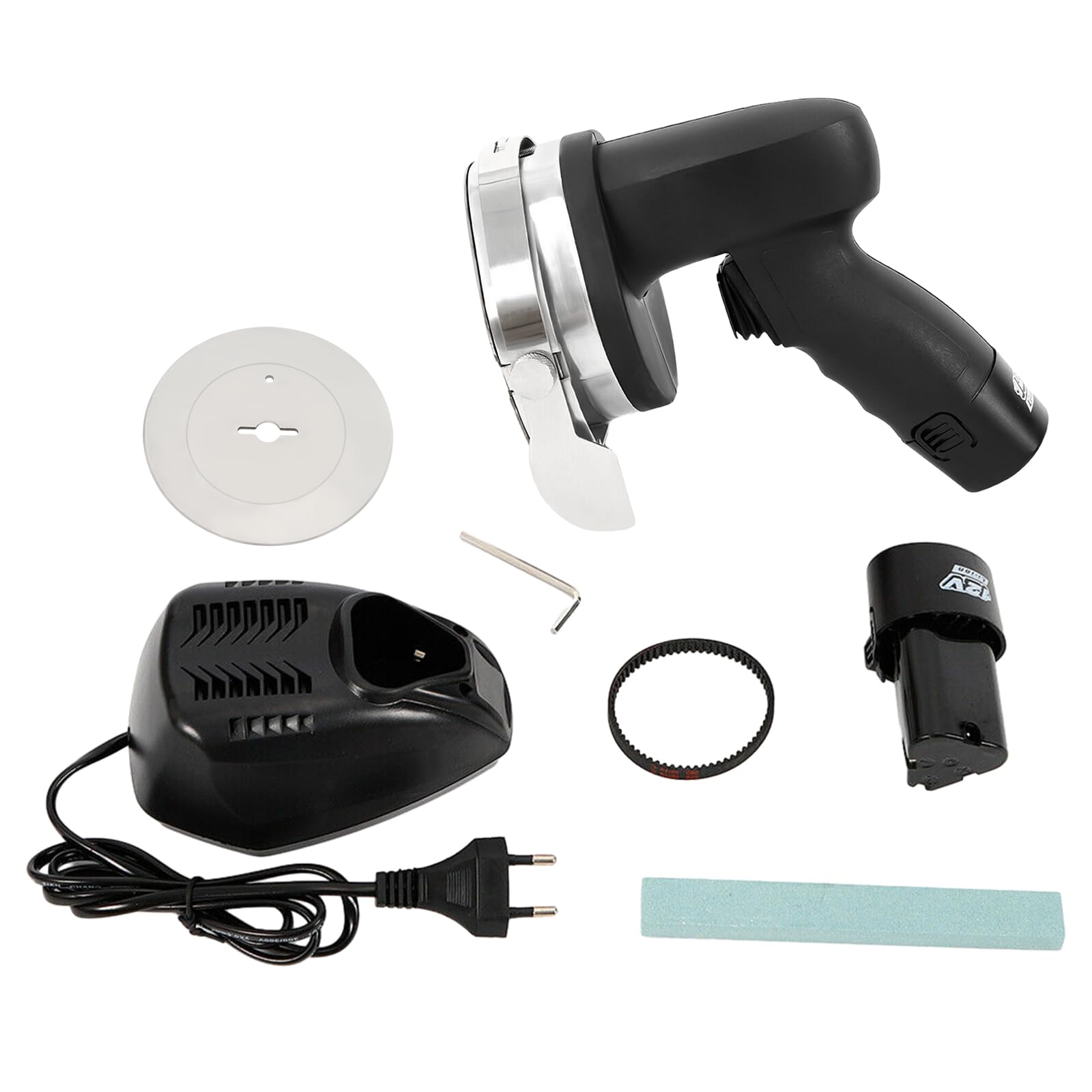 Fetcoi Couteau à Kebab Électrique 80 W - Gyroscopique, Professionnel, Rechargeable et Sans Fil - Épaisseur 0-8 mm