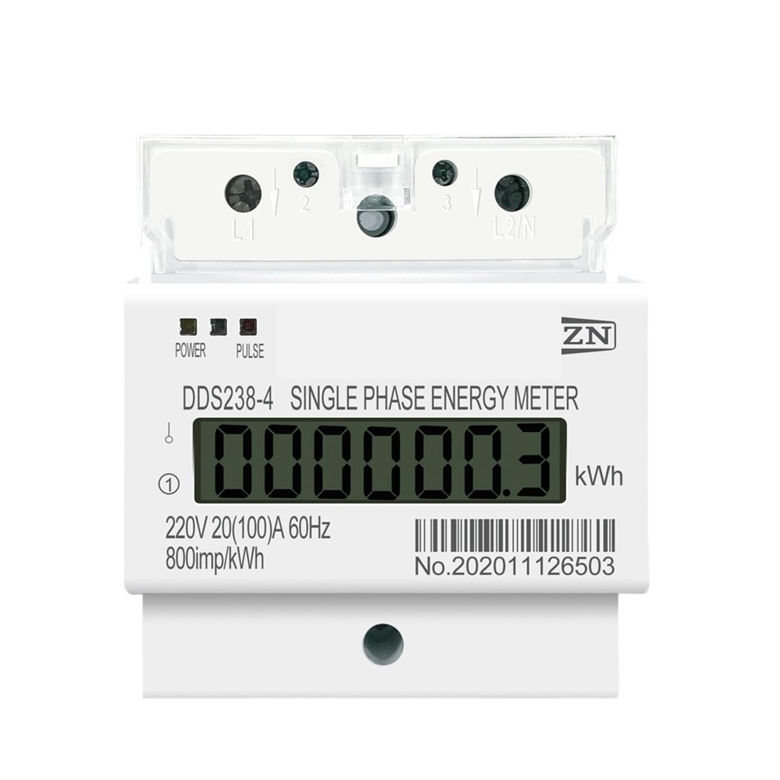 20(100) A 220V 60HZ Single Phase Din Rail Watt Hour din-Rail Energy Meter LCD