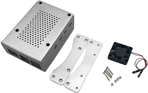 nbvmngjhjlkjlUK Caja de Aluminio Caja de Carcasa de Metal Plateado con Ventilador Caja de Plata para Rpi 4 Modelo B Caja Rpi 4B (Plata) Informática,Componentes,Dispositivos externos,Cajas de ordenador de sobremesa