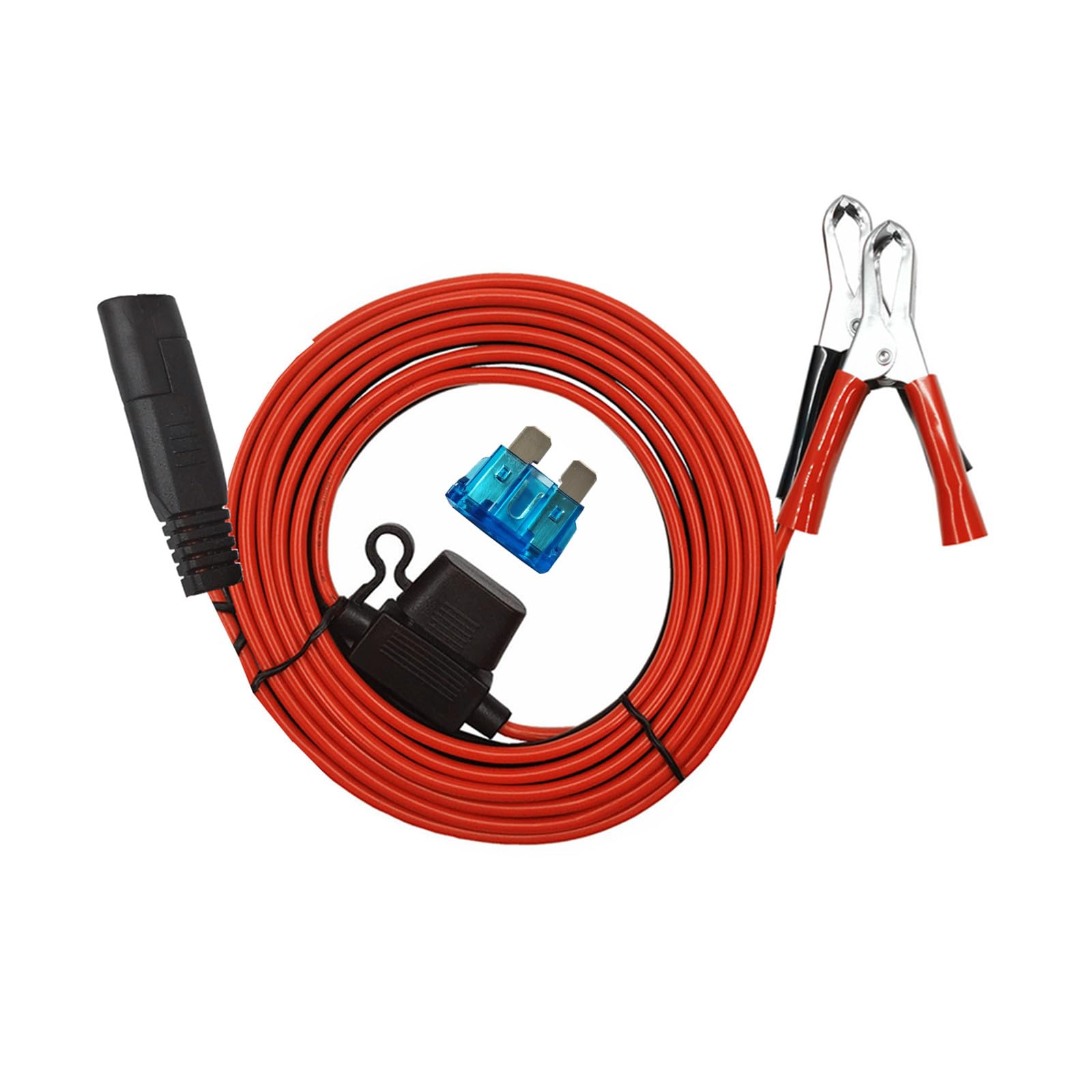 SAE to Aligater Clips - 10FT Battery Charger Clamp Trickle Charger Extension Cable 12V-24V Quick Disconnect Extension Cord 10 Feet 15A Alligator Clip for Pump Motorcycle Car Battery Solar Panels