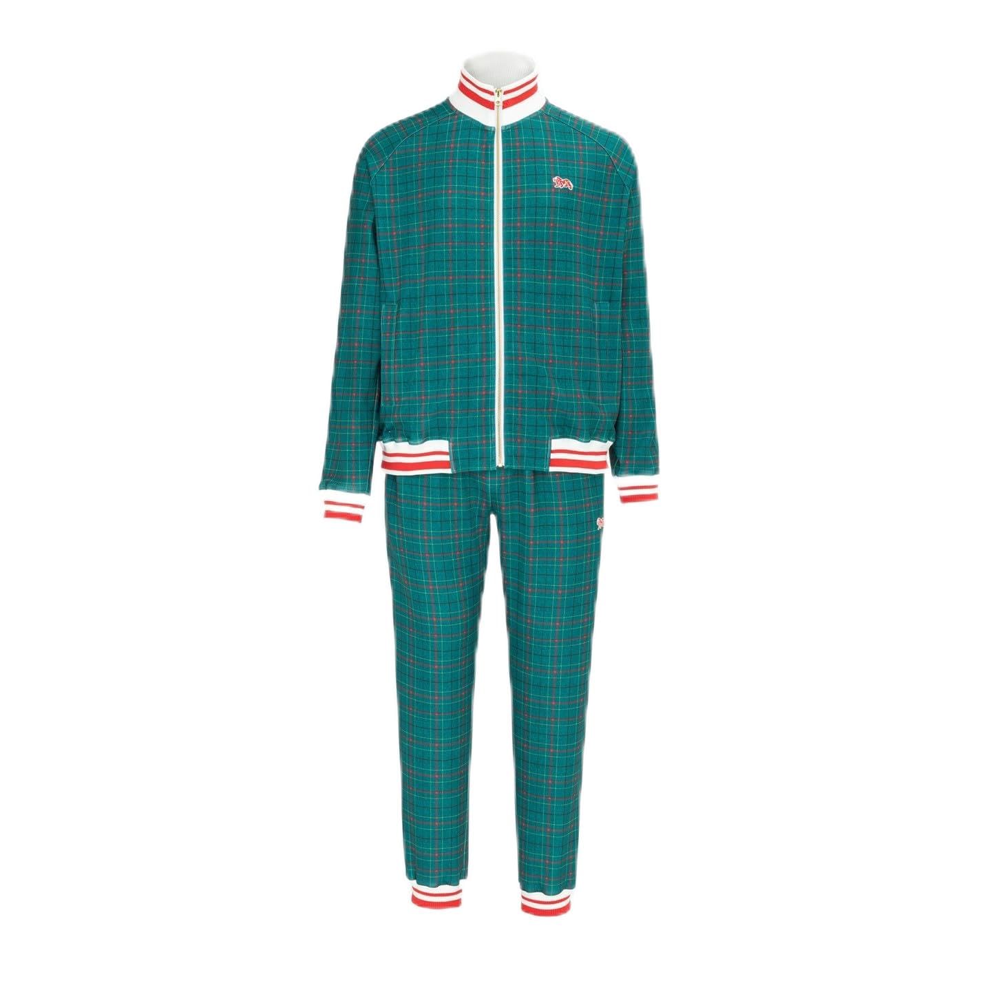 Lonsdale Mens Gent Tracksuit Green Check M