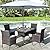 RTDTD 10 Pieces Patio Dining Set Outdoor Rattan Furniture Dinning Set with 2 Square Glass Tabletops 8 Chairs with Navy Blue Cushions for Patio, Backyard Outdoor Kitchen Lawn & Garden