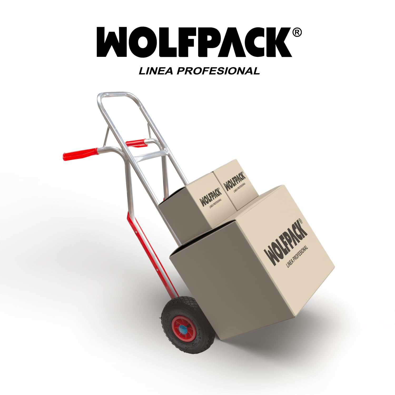 WOLFPACK LINEA PROFESIONAL Carretilla Almacen/Sacos Aluminio Ruedas Neumáticas