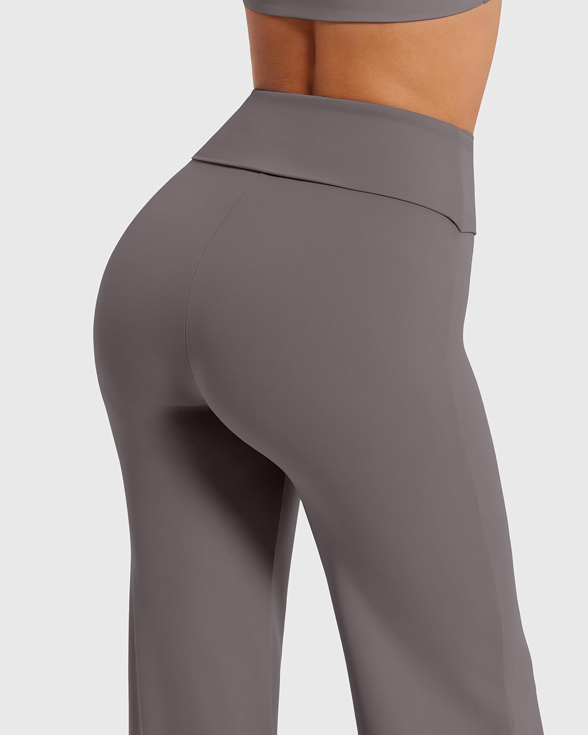 MOOSLOVER Women Bubble Yoga Pants Drawstring Fold Over Flare Leggings Pilates Casual Lounge Pant
