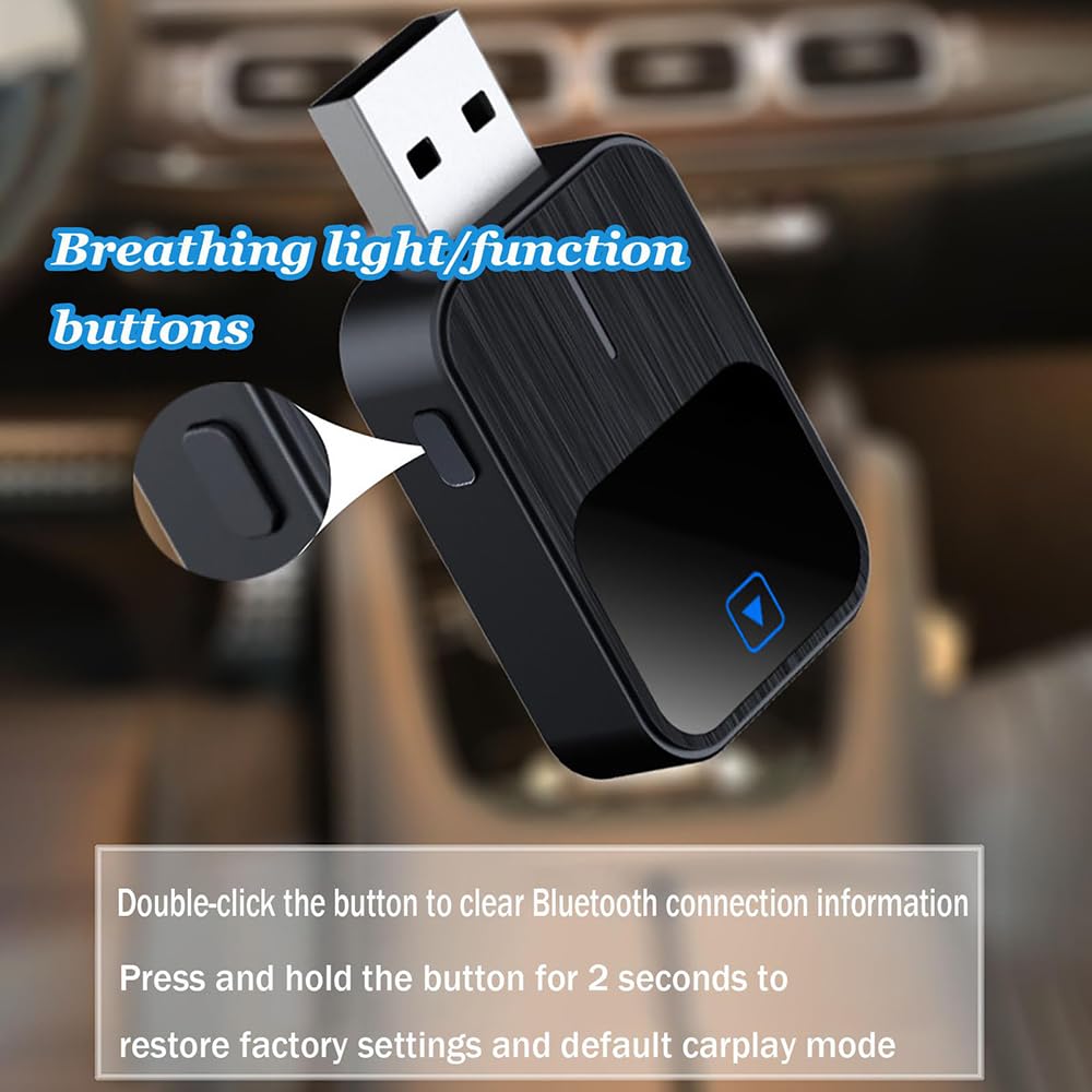 Bezprzewodowy adapter Carplay do Ram 4500 2018-2022, bezprzewodowy adapter samochodowy z systemem Android Konwersja przewodowa pasuje do iOS 10+/Android 10+