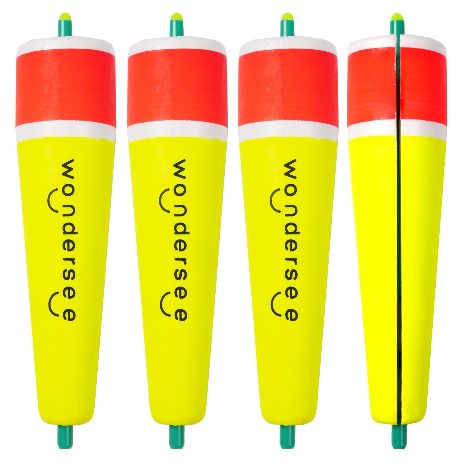 wondersee Fishing Floats Weighted Slotted Peg Popping Floats Slip Bobbers, Pack of 4