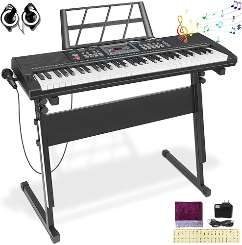 Teclado Musical, Teclado Instrumento, Teclado Musical Iniciante, Teclado Sintetizador, Teclado Musica, Kit Teclado Musical 61 Teclas Sensíveis