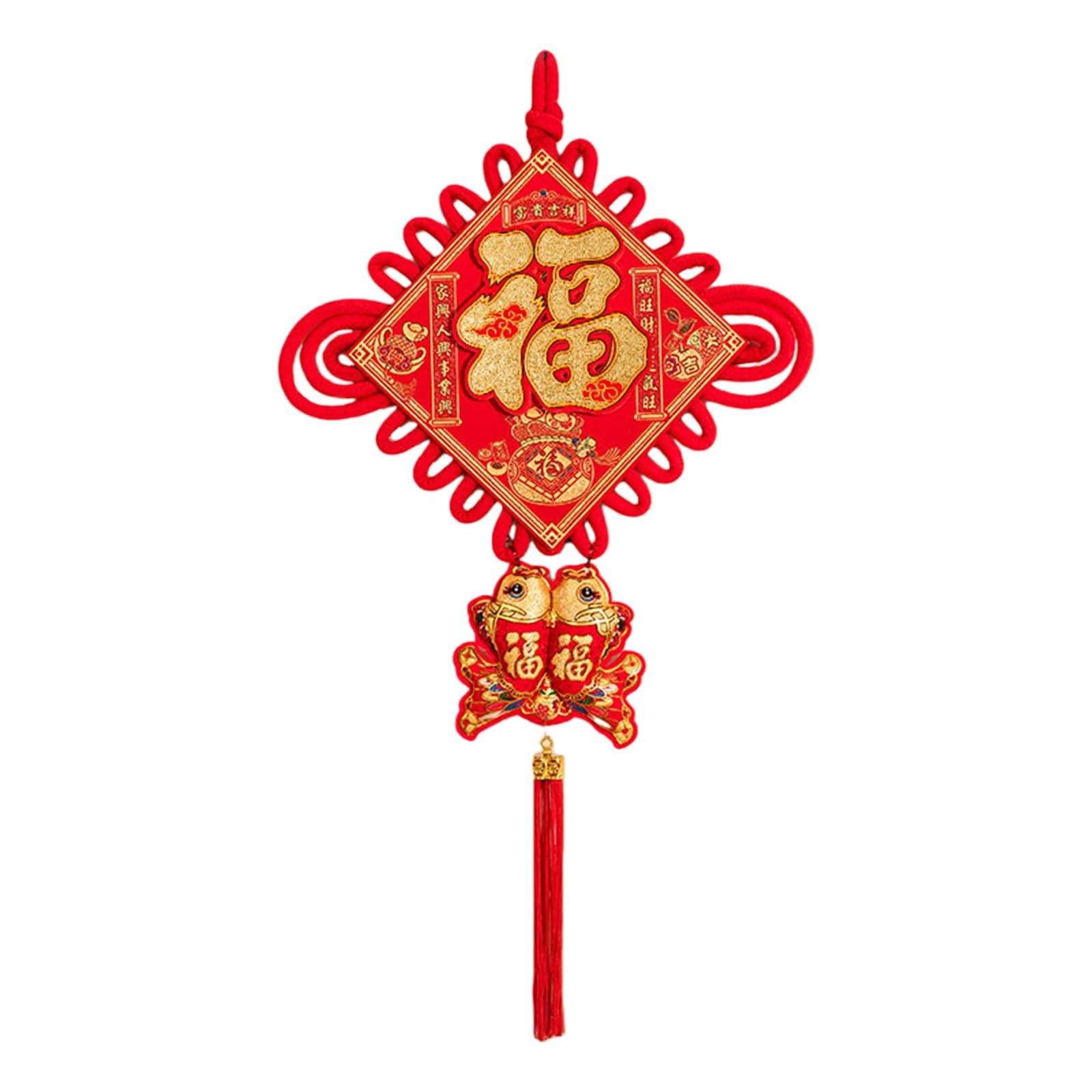 Buxuaaaa Chinese Knot Wall Ornament Velvety Fabric Chinese Knot Festival Hanging Decoration for Wall Window Entryway Enhancement Velvety Pendant