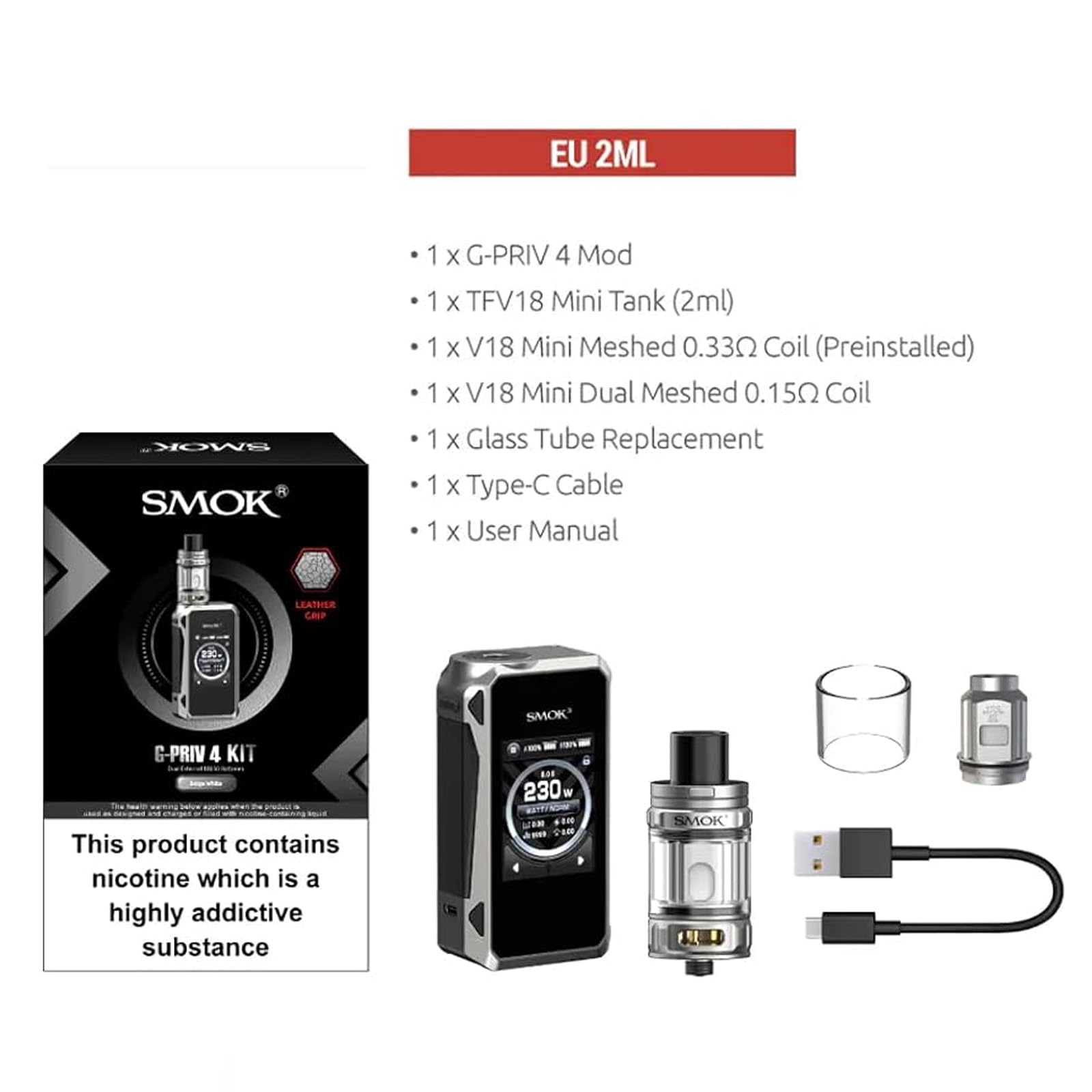 Smok G Priv 4 Kit Dual 18650 Vape Sub Ohm E Cigarette Starter Kit with TFV18 Mini 2ml Vape Tank 230W Touch Screen Smok Vape Kit (Black): Amazon.co.uk: Electronics & Photo Smok G Priv 4 Kit Dual 18650 Vape Sub Ohm E Cigarette Starter Kit with TFV18 Mini 2ml Vape Tank 230W Touch Screen Smok Vape Kit (Black): Amazon.co.uk: Electronics & Photo