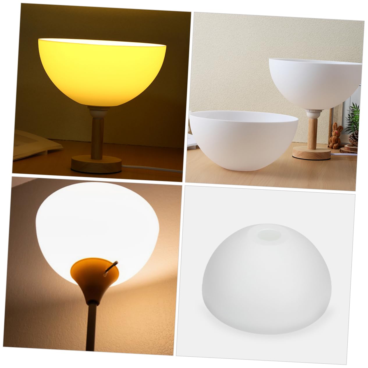 Holibanna Weiße Pilz Lampenschirme Modernes Design für Tischlampen 4 Stück aus Kunststoff Schafft Warme und Gemütliche Atmosphäre Beleuchtungszubehör für Wohnzimmerdekoration