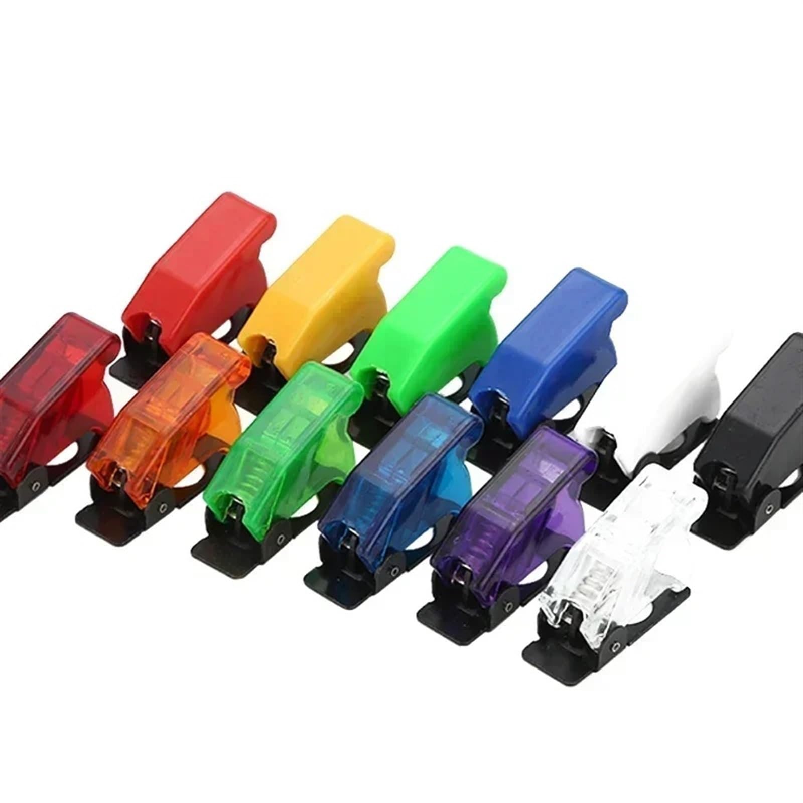 Samochodowa ciężarówka samochodowa 12V LED przełącznik dźwigienkowy podświetlane światło 3pin ON Off 20 A z zabezpieczeniem przed wywrotką do samolotu bezpieczeństwa czerwony zielony 1 szt. (żółty